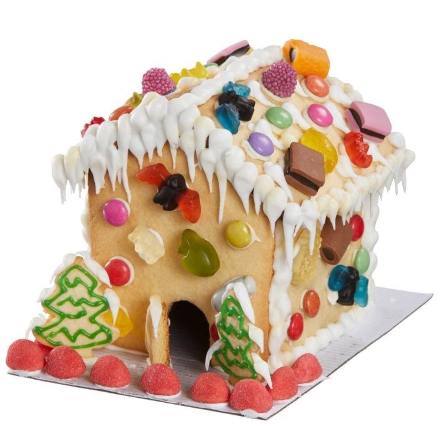 Detailaufnahme des 6-teiligen Knusperhäuschen Ausstechers von Westmark, ideal zum Ausstechen von Plätzchen in Form eines traditionellen Lebkuchenhauses.