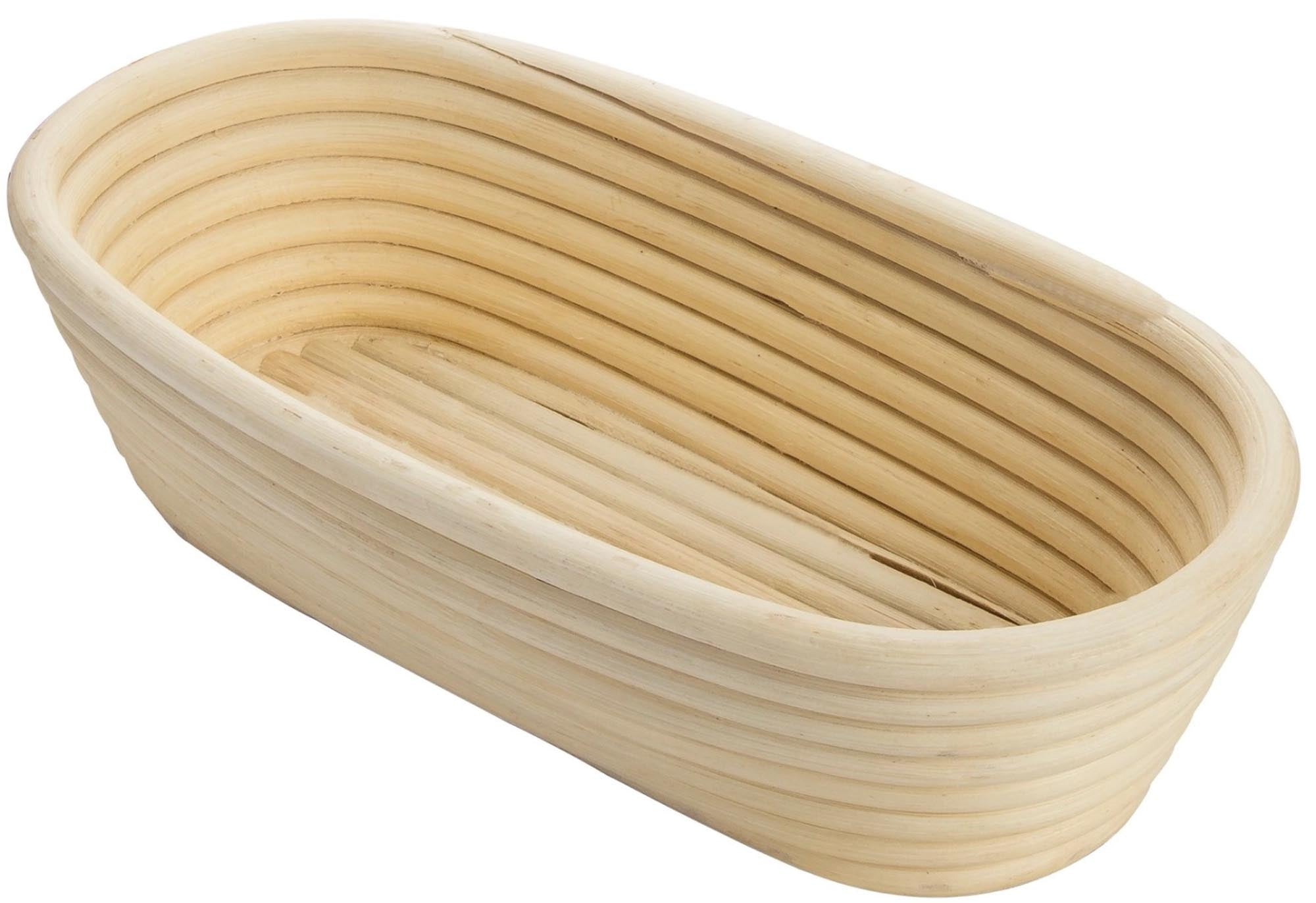 Entdecken Sie das Gärkörbchen oval klein 28 x 13 x 7 cm von Westmark. Ideal für kleine Brote, sorgt für perfekte Teigführung und ansprechende Formen.