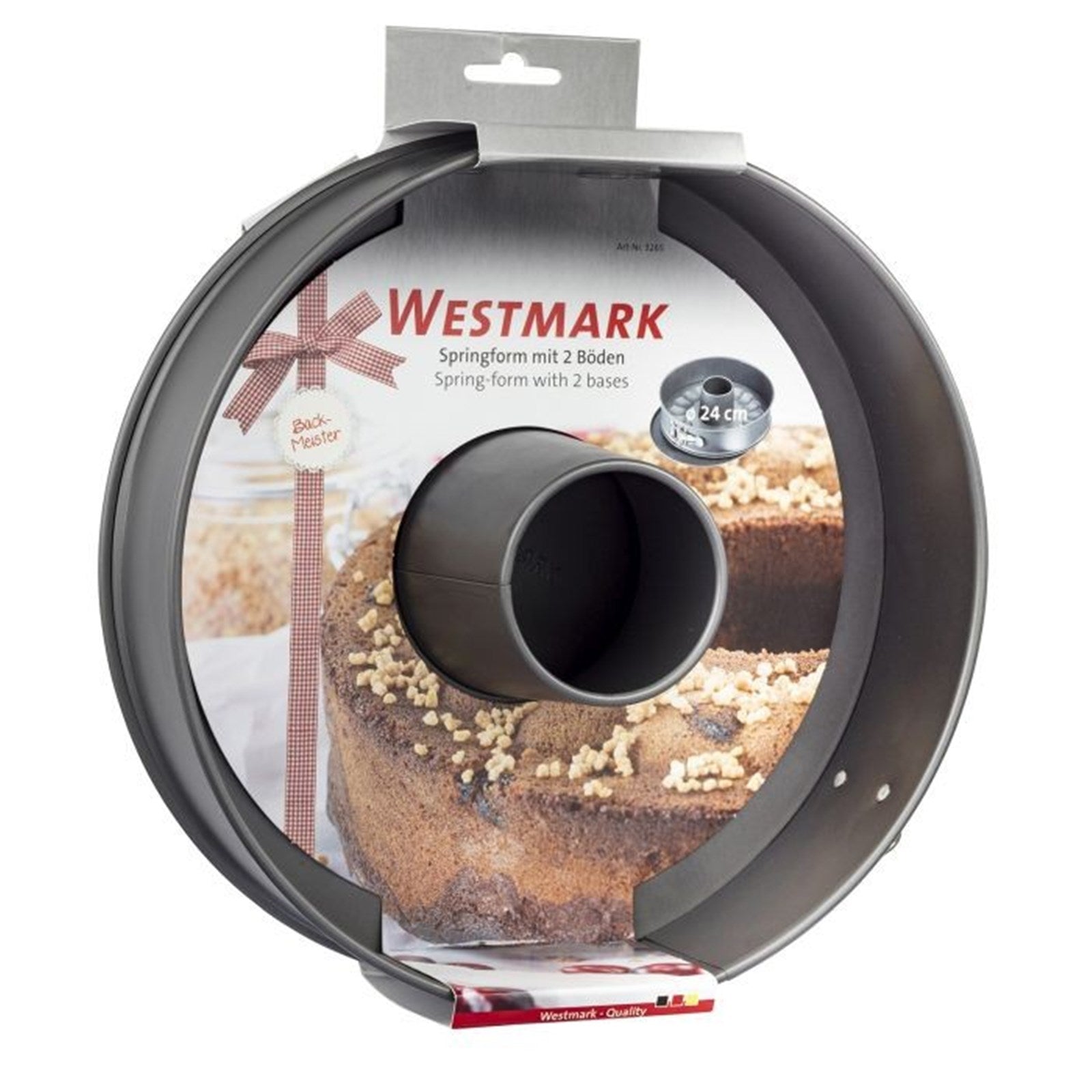 Springform 24cm mit 2 Böden, antihaft, perfekt für Backen von Kuchen und Torten, hochwertige Verarbeitung von Westmark.
