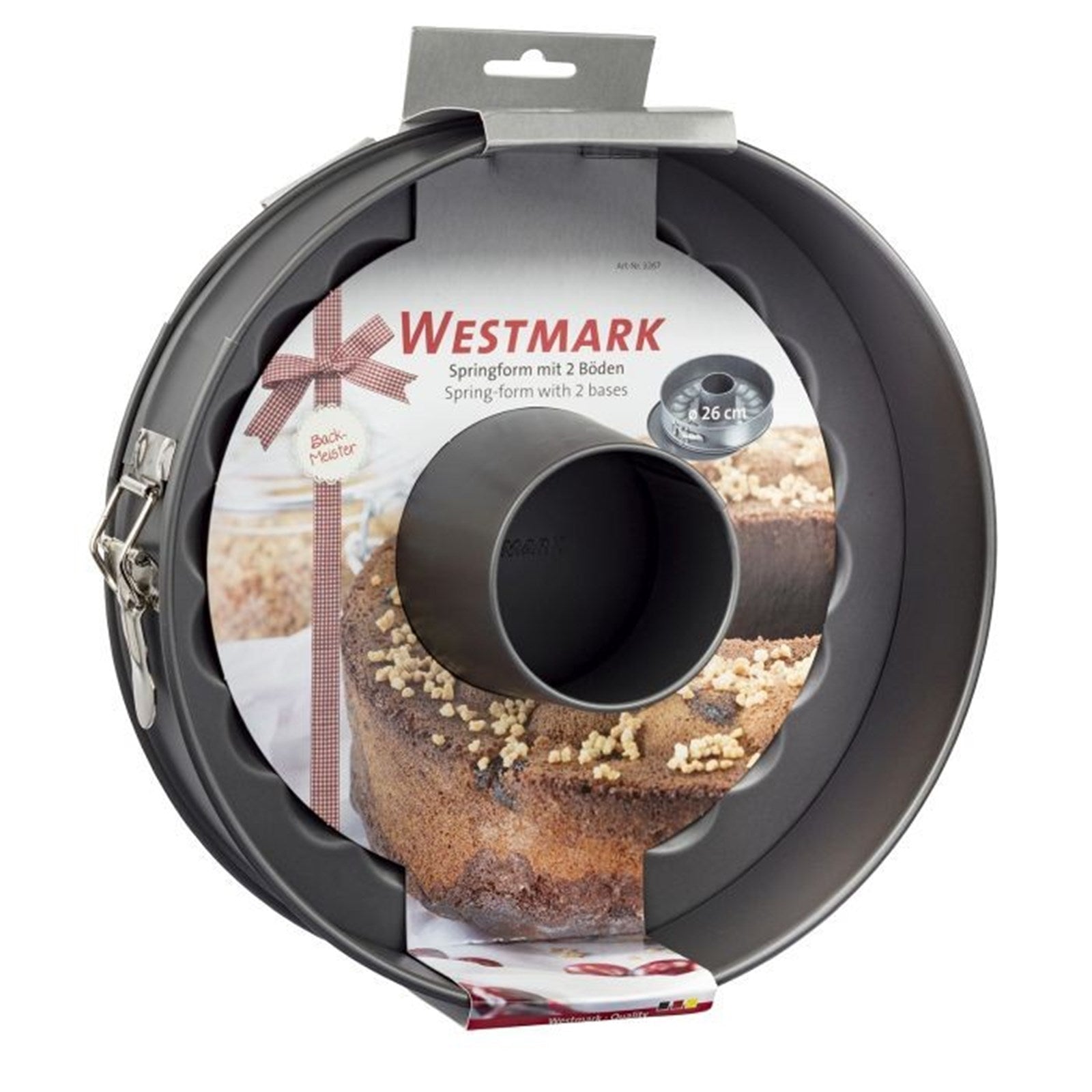 Springform 26cm mit 2 Böden, antihaftbeschichtet, perfekt für Backen von Kuchen und Torten, hochwertig, von Westmark.
