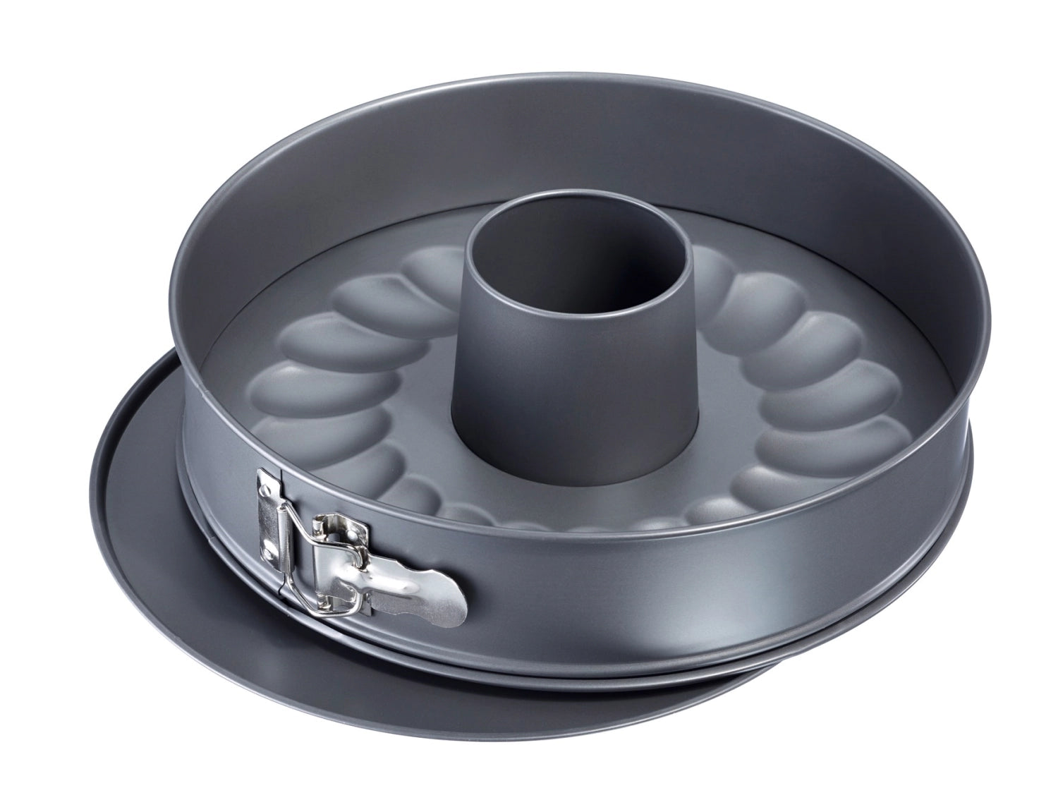 Praktische Springform von Westmark mit 28 cm Durchmesser, ausgestattet mit zwei Böden und Antihaftbeschichtung für müheloses Backen.