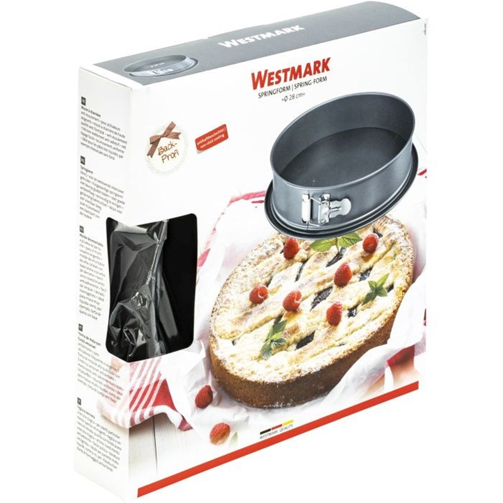 Springform 28cm von Westmark, antihaftbeschichtet, langlebig, leicht zu reinigen, ideal für Kuchen und Backprojekte.