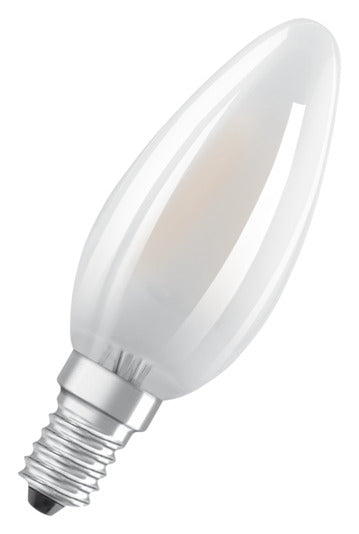OSRAM LED-Lampe Retrofit Classic B E14 4.0W 470lm frosted Warm White in  präsentiert im Onlineshop von KAQTU Design AG. Leuchtmittel ist von OSRAM