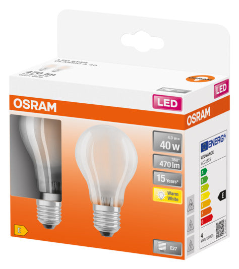Entdecken Sie die OSRAM LED-Lampe Star Classic A E27 4.0W 470lm – eine stilvolle, energiesparende Beleuchtungslösung für Ihr Zuhause.