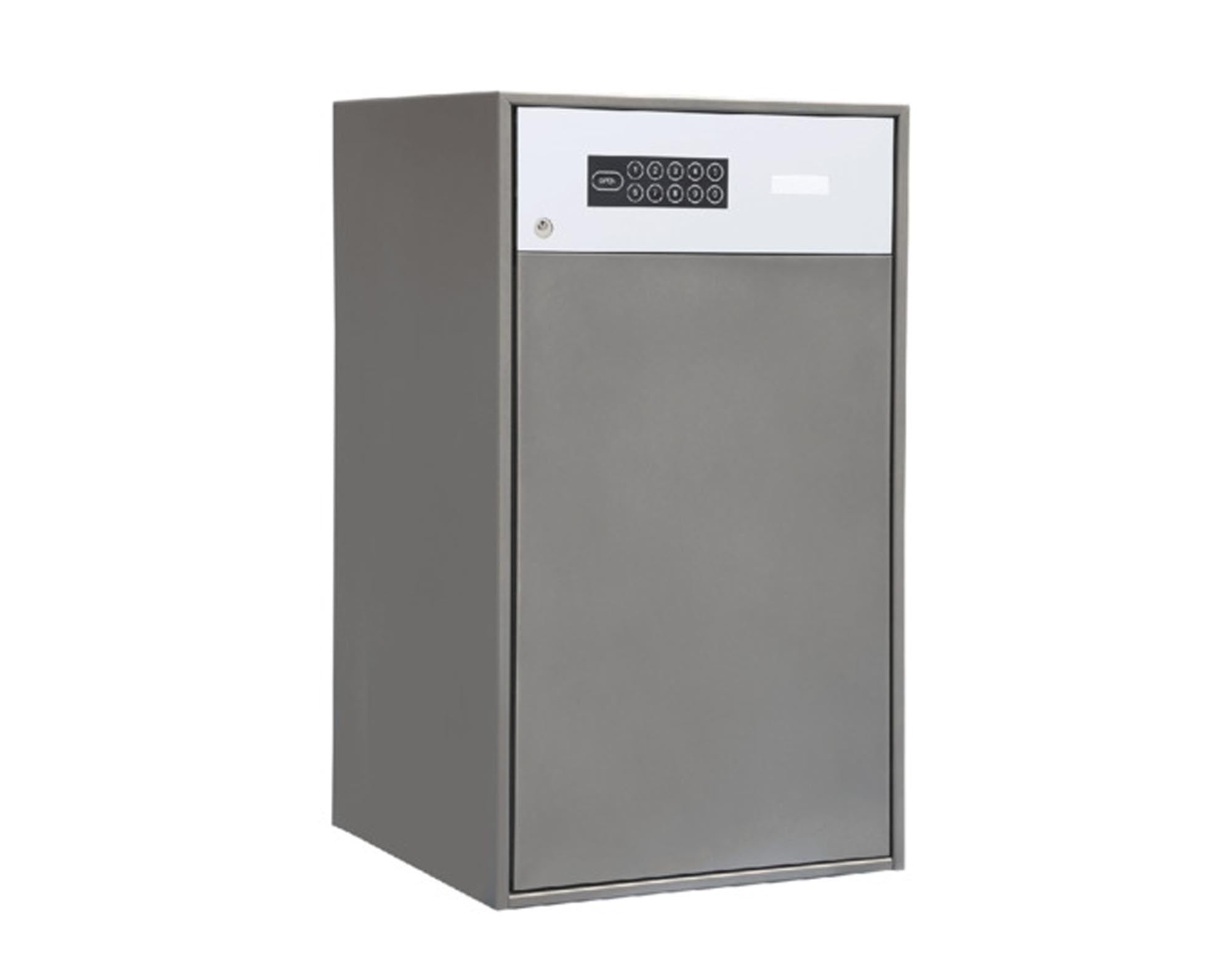 Entdecken Sie das Paketfach M1 von SCHLAUEBOX BY HUBER: sicherer Stauraum für Pakete, modernes Design in dunkelgrau metallic, wetterfest und langlebig.