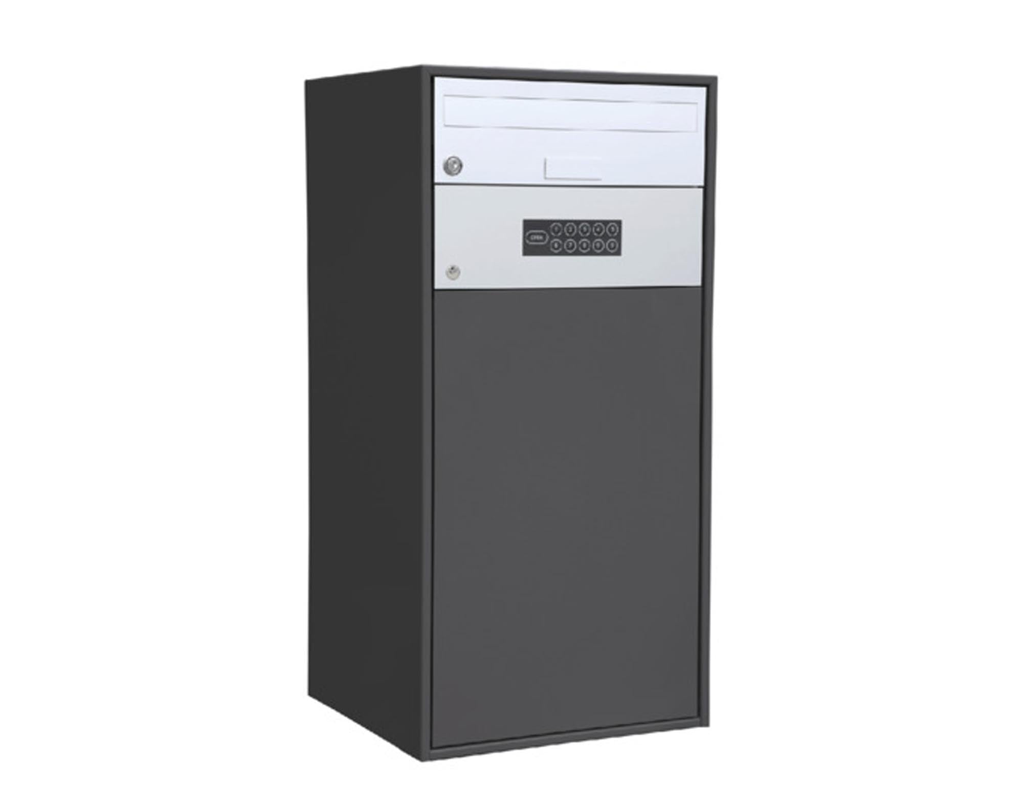 Eleganter SCHLAUEBOX Briefkasten M2 in anthrazitgrau, robust, witterungsbeständig, mit großem Fassungsvermögen und sicherem Schloss. Ideal für jedes Zuhause.