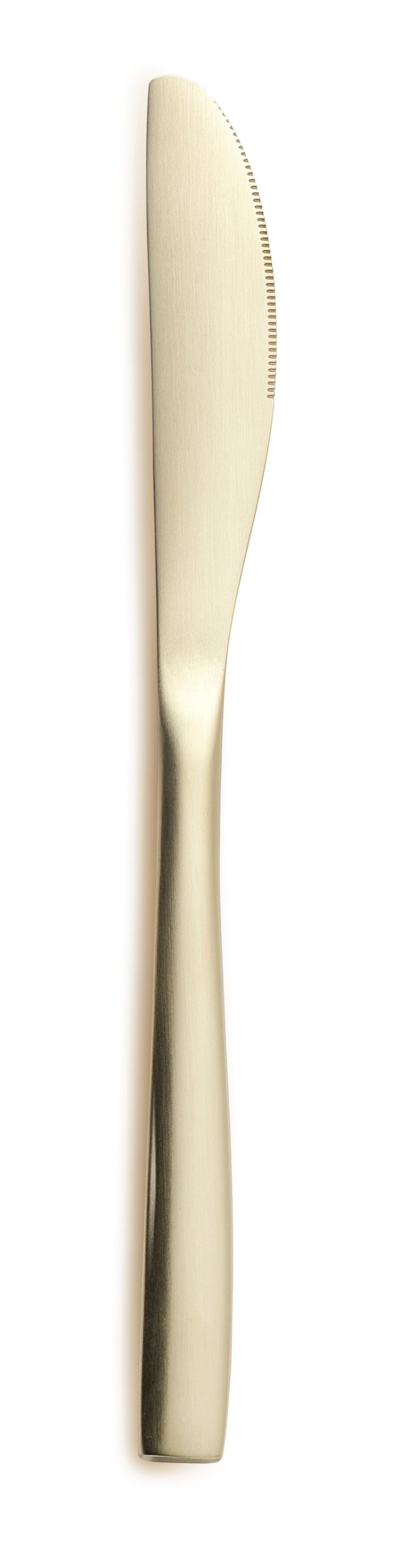 Barcelona Tafelmesser 18/0 Champagne matt in Gold präsentiert im Onlineshop von KAQTU Design AG. Besteck ist von Costa Nova