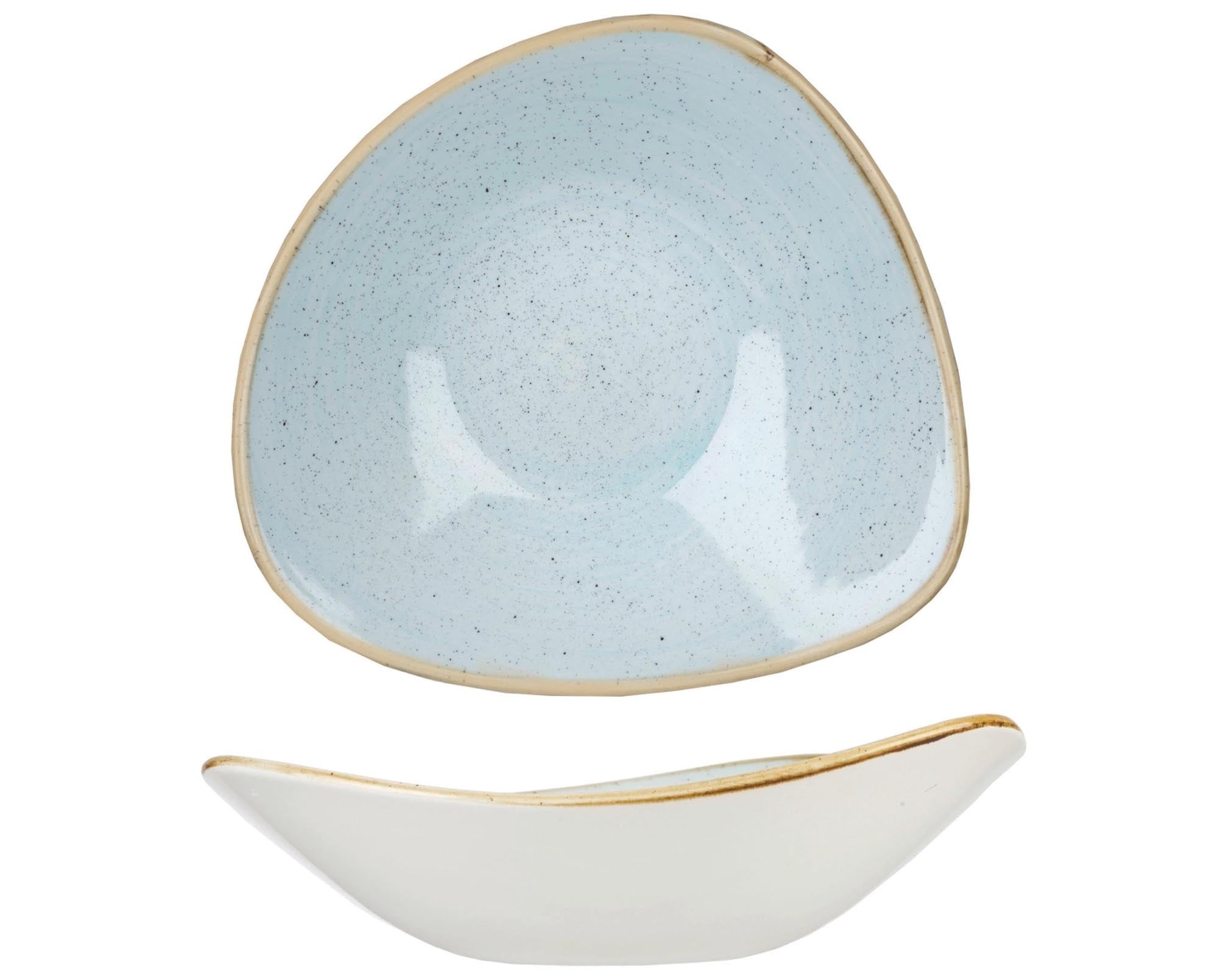 Entdecken Sie den Stonecast Duck Egg Blue Triangel Teller tief 18,5 cm von Churchill – handgefertigt, langlebig und ideal für stilvolle Tischdekoration.