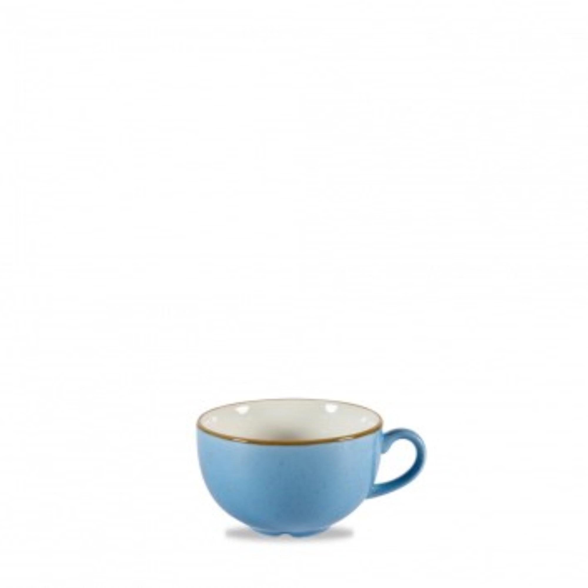 Elegante Stonecast Cornflower Blue Tasse von Churchill, 34cl, robust, kratzfest, handgefertigt, ideal für Kaffee und Tee.