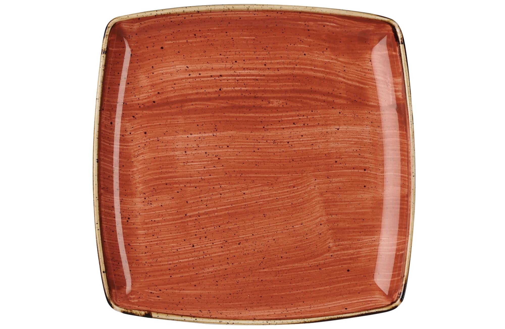 Stonecast Spiced Orange plate square 26.8x26.8cm