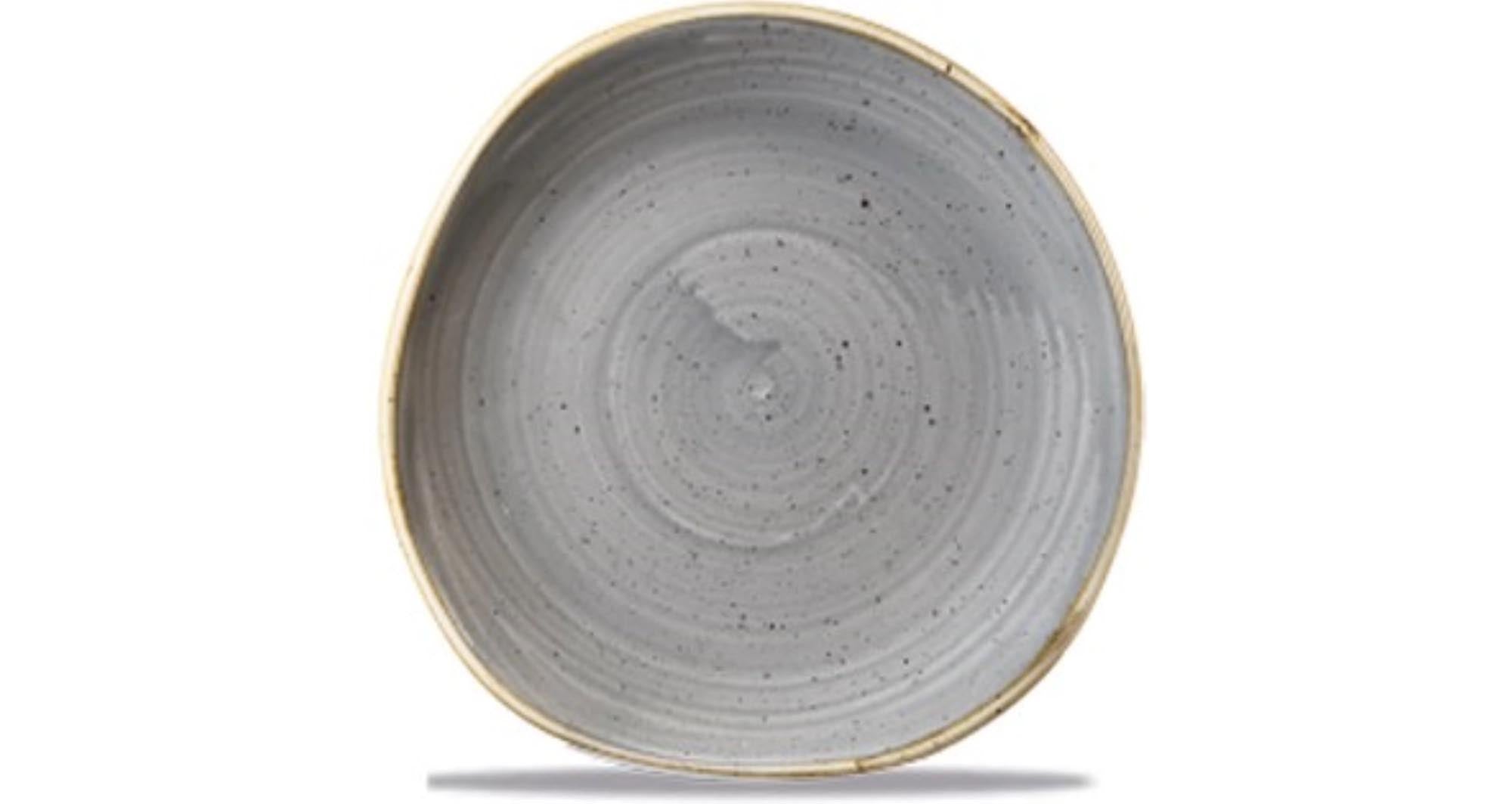 Stonecast peppercorn gray organic plate flat 18.6cm