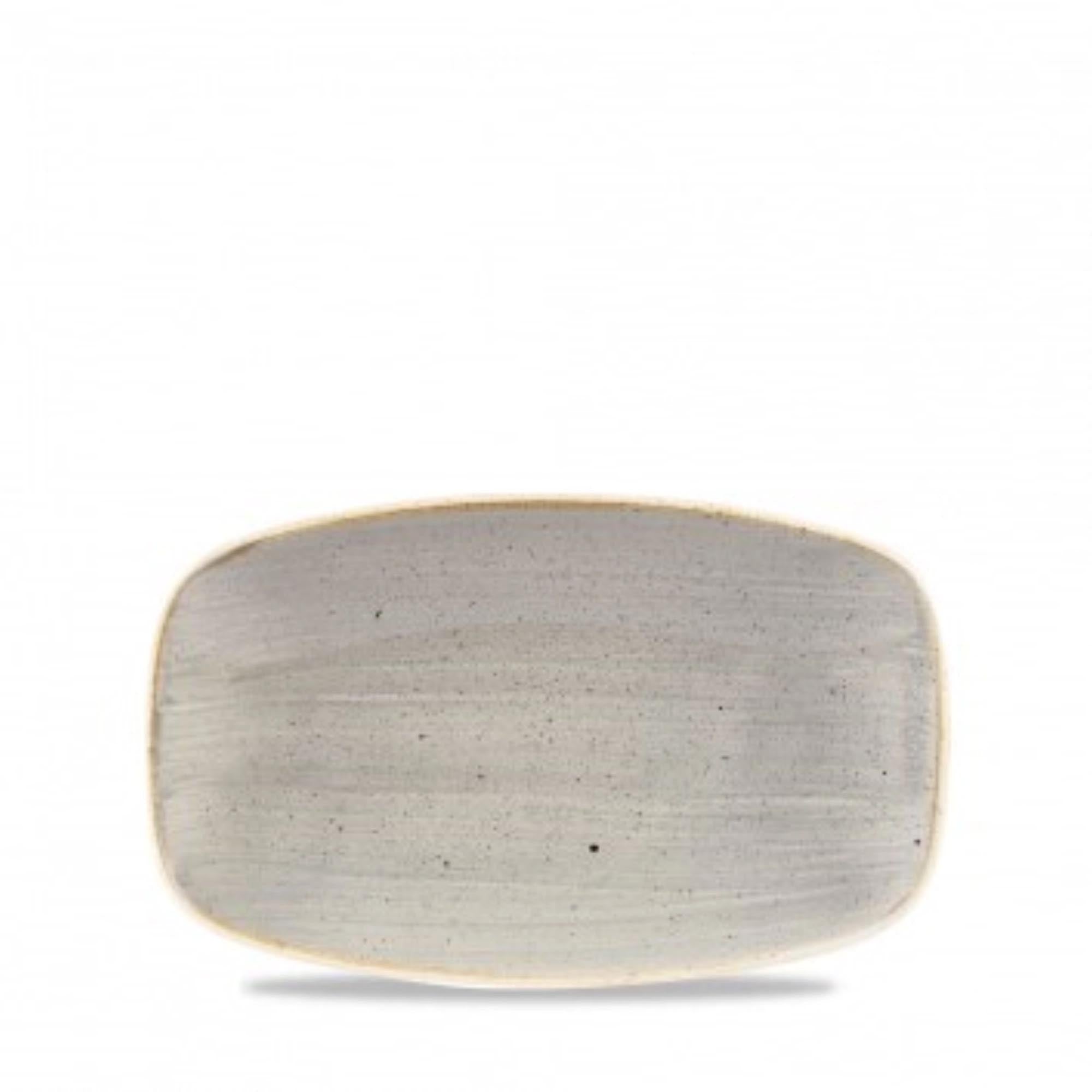 Elegante, robuste Stonecast Peppercorn Grey Platte 20x12,1 cm von Churchill, ideal für Tapas und Desserts, spülmaschinenfest.