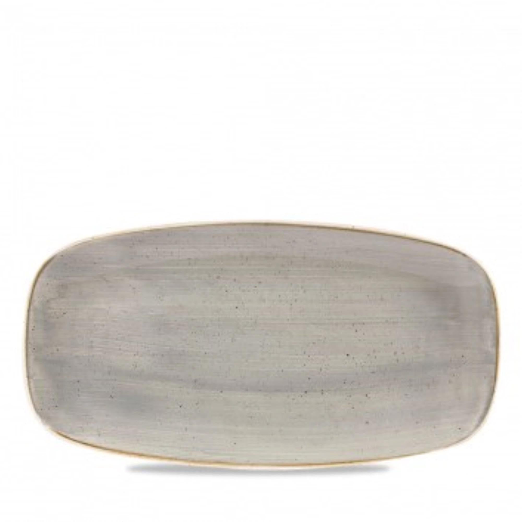 Elegante, rechteckige Stonecast Peppercorn Grey Platte (26.9x12.7cm) von Churchill: robust, kratzfest, spülmaschinenfest, ideal für Speisenpräsentation.