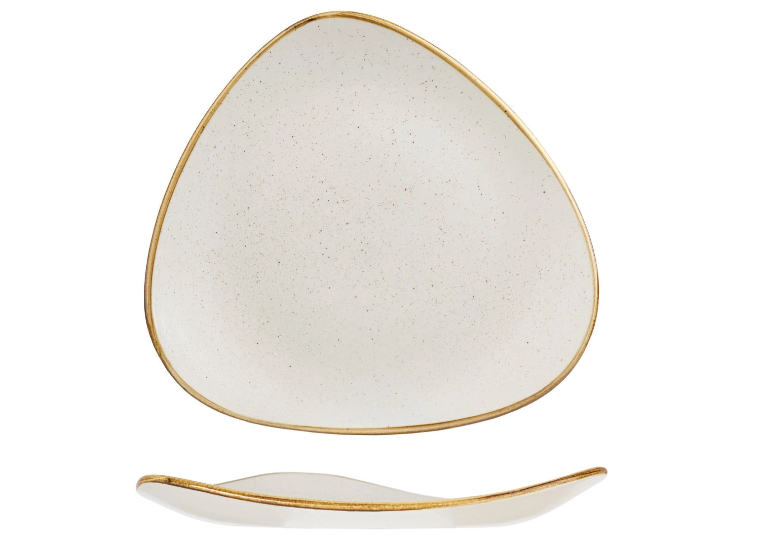 Stonecast Barley White Triangle Plate flat 19.2cm
