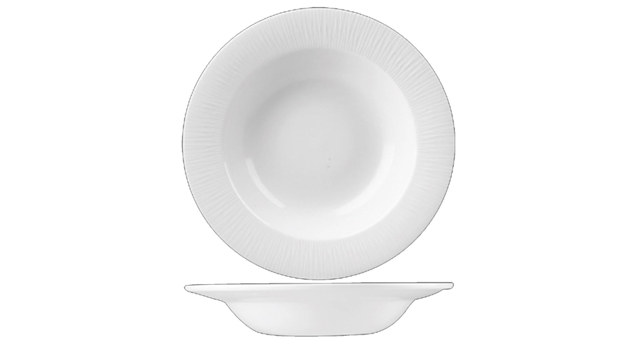 Eleganter, tiefen Teller aus der Bamboo White Serie von Churchill, 25,2 cm, ideal für stilvolle Präsentationen und besondere Anlässe.