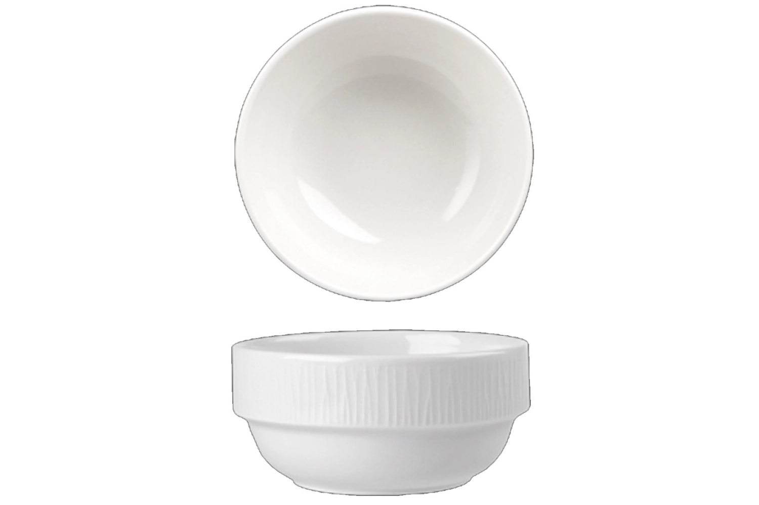Elegante 37.7 cl Schale aus der Bamboo White Serie von Churchill, ideal für ansprechende Servierideen und platzsparendes Stapeln.