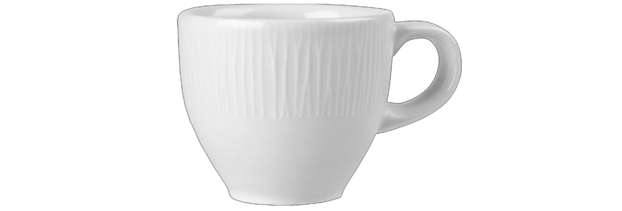 Elegante Espressotasse der Bamboo White Kollektion von Churchill, perfekt für aromatischen Espresso, vereint zeitloses Design mit Funktionalität.