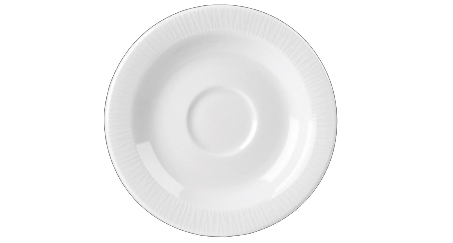Stilvolle Untertasse aus der Bamboo White Serie von Churchill, 12,8 cm Durchmesser, perfekt für Tassen und kleine Getränke, langlebig und elegant.