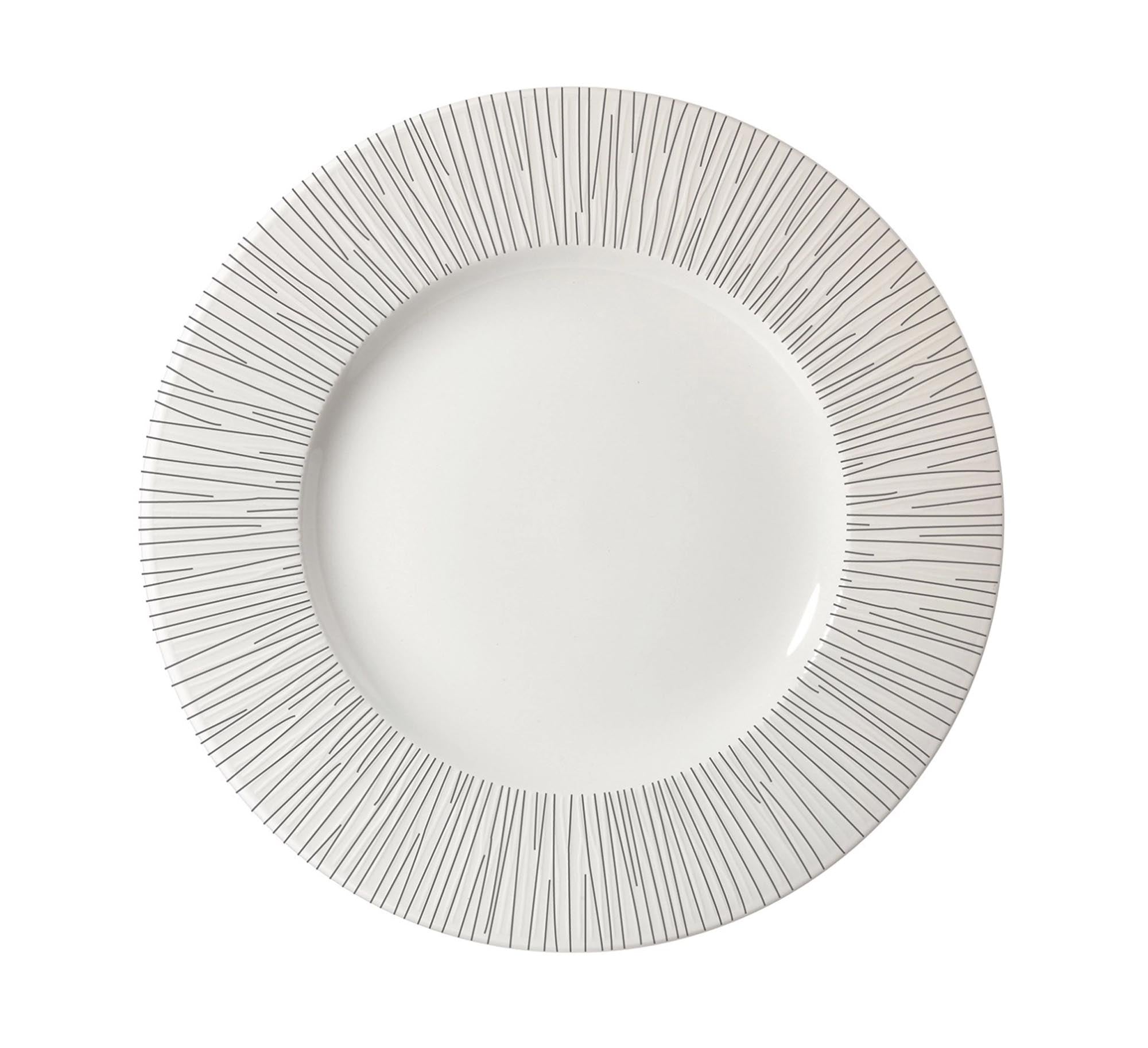 Bamboo White plate deep flag wide 27.2cm