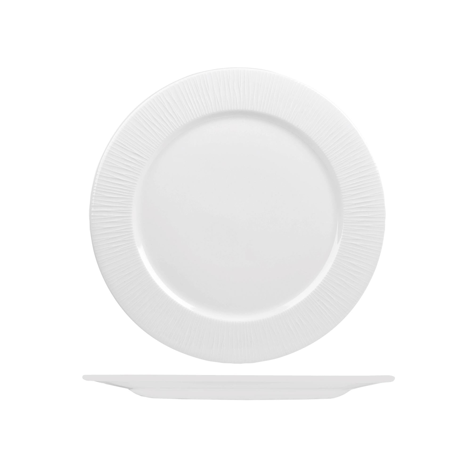 Eleganter Bamboo White Teller von Churchill, 30.5 cm, aus robustem Porzellan, ideal für jeden Anlass, spülmaschinenfest.
