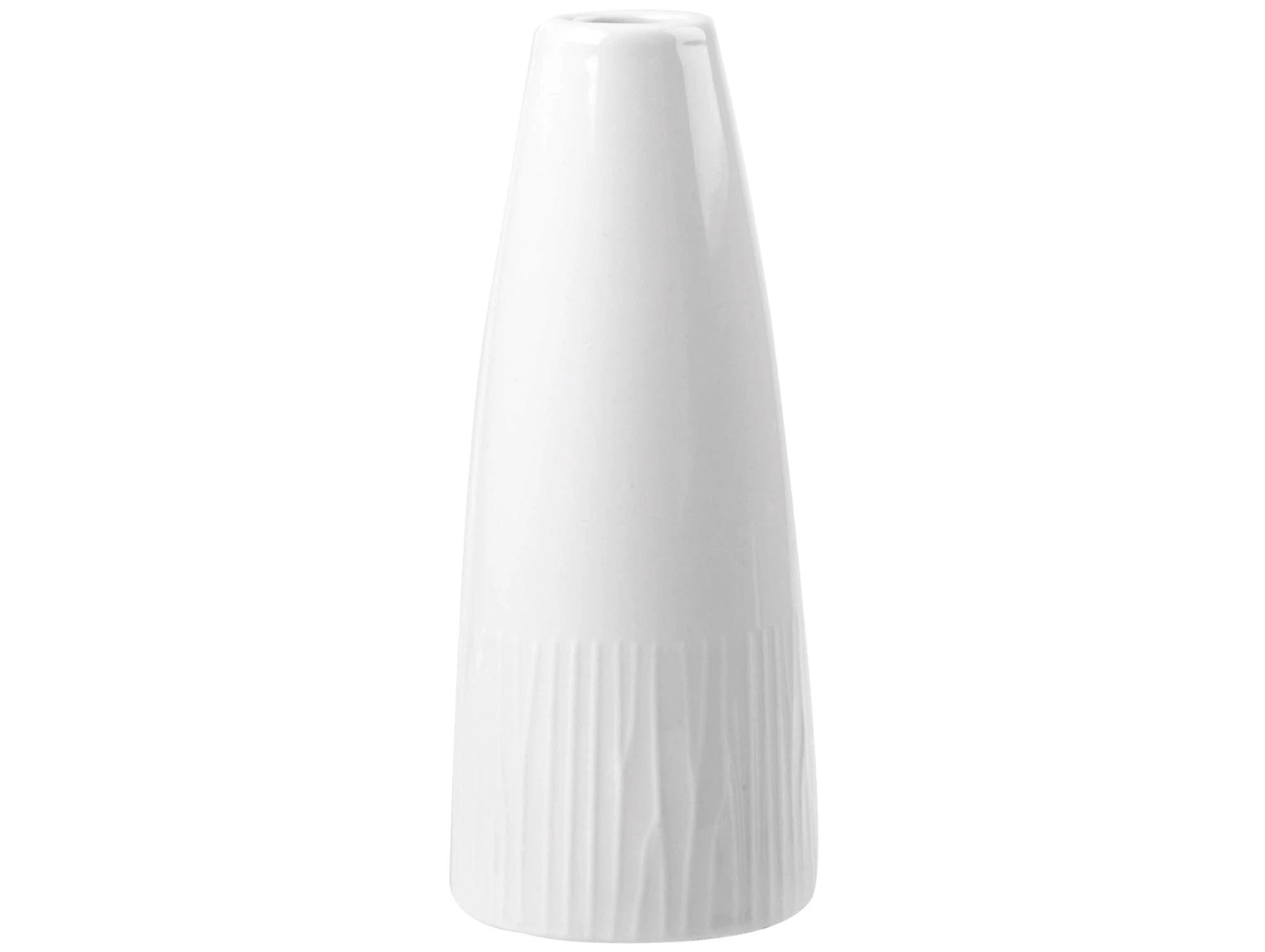 Schlichte und elegante Bamboo White Vase von Churchill, 12.5 cm hoch, perfekt für frische Blumen und moderne Tischgestaltung.