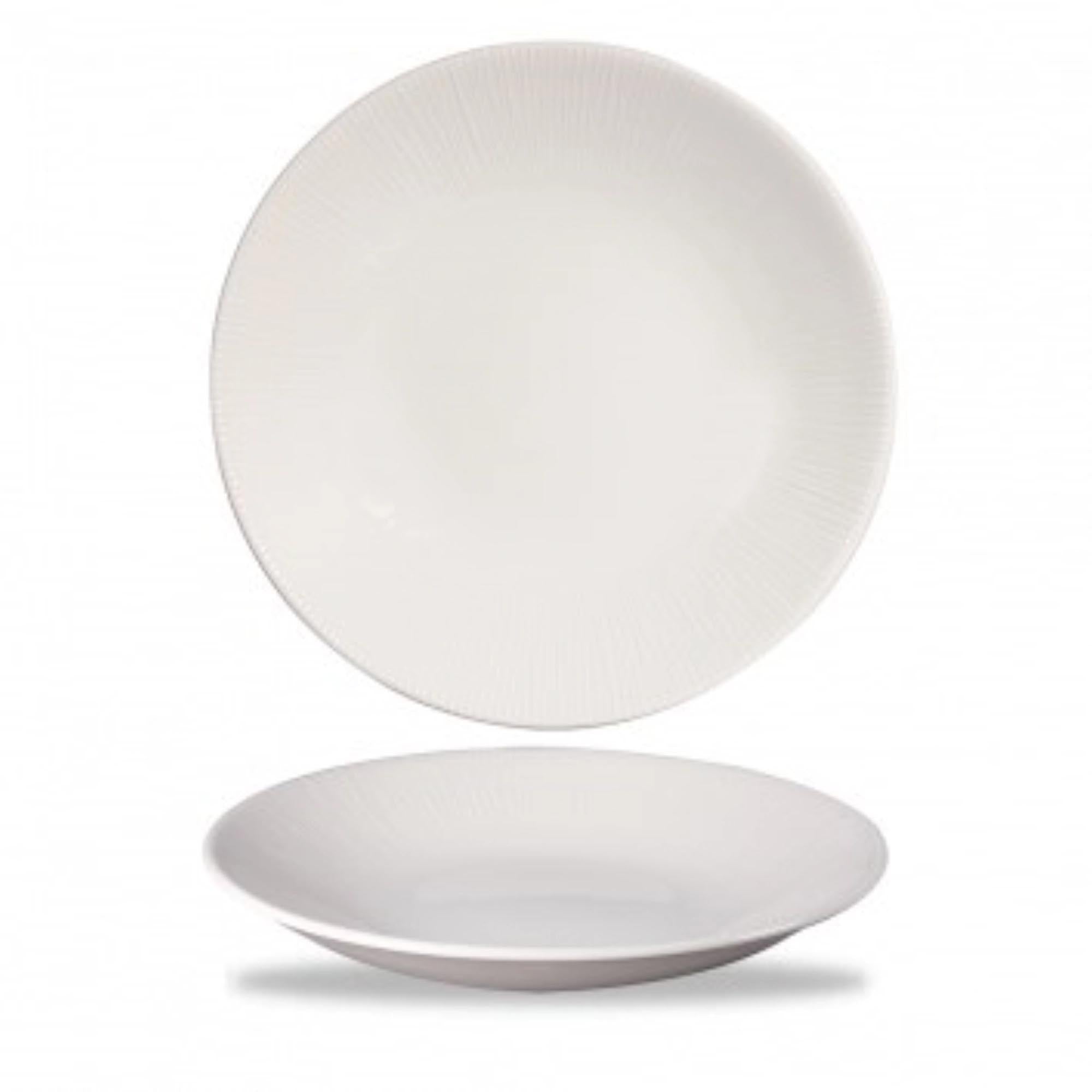 Eleganter, tiefen Coupe Teller aus der Bamboo White Kollektion von Churchill, 28,1 cm Durchmesser, perfekt für stilvolle Servierung von Gerichten.