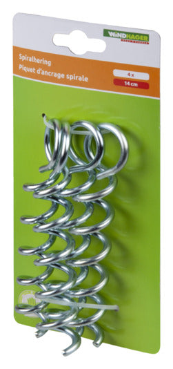 Sichern Sie Ihre Outdoor-Ausrüstung mit den robusten WINDHAGER Spiralheringen (15 cm, verzinkt). Ideal für Zelte und Planen, korrosionsbeständig und leicht zu handhaben.
