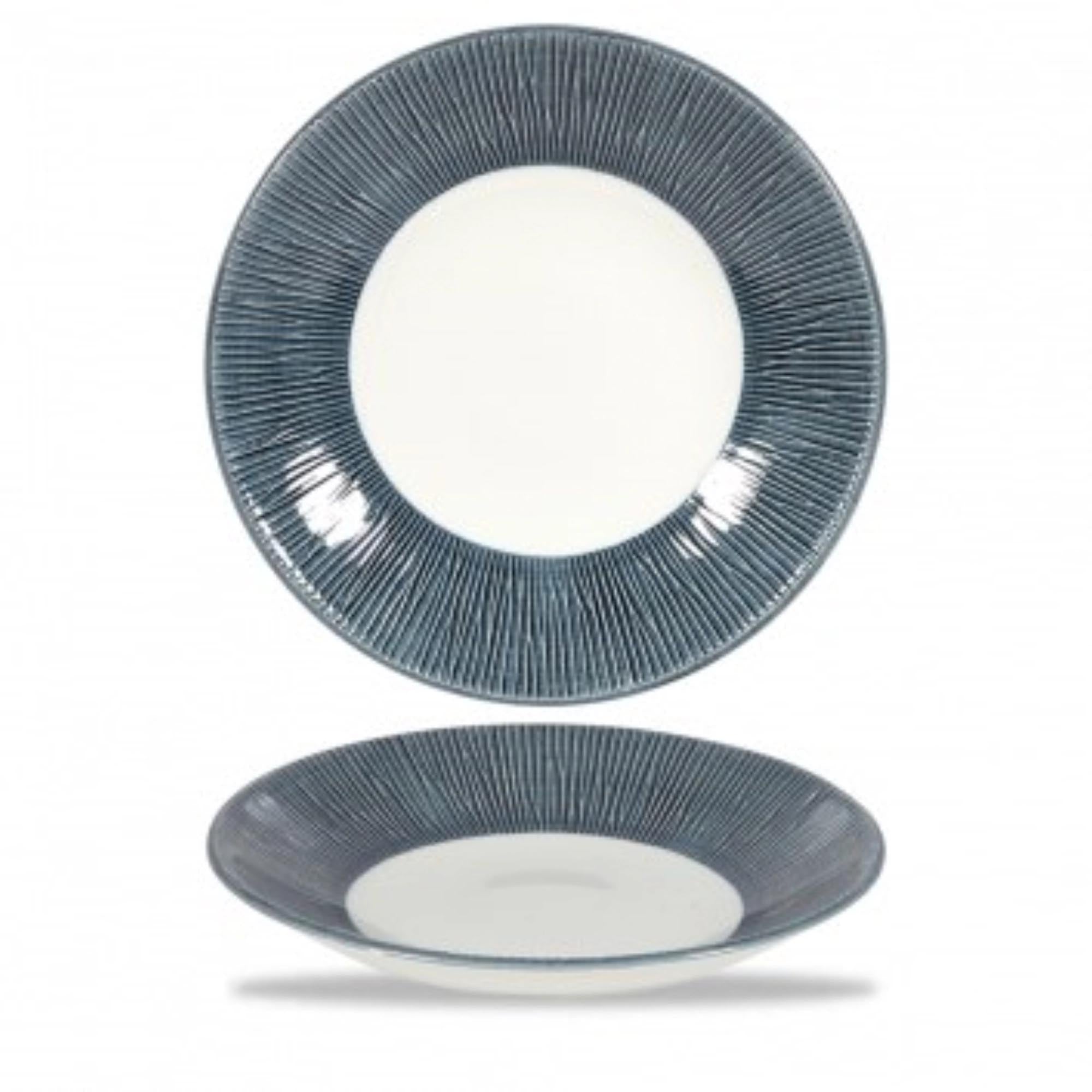 Entdecken Sie den eleganten Bamboo Mist Coupe Teller von Churchill. Ideal für flüssige Speisen, langlebig, spülmaschinengeeignet und perfekt für jede Tischdekoration.