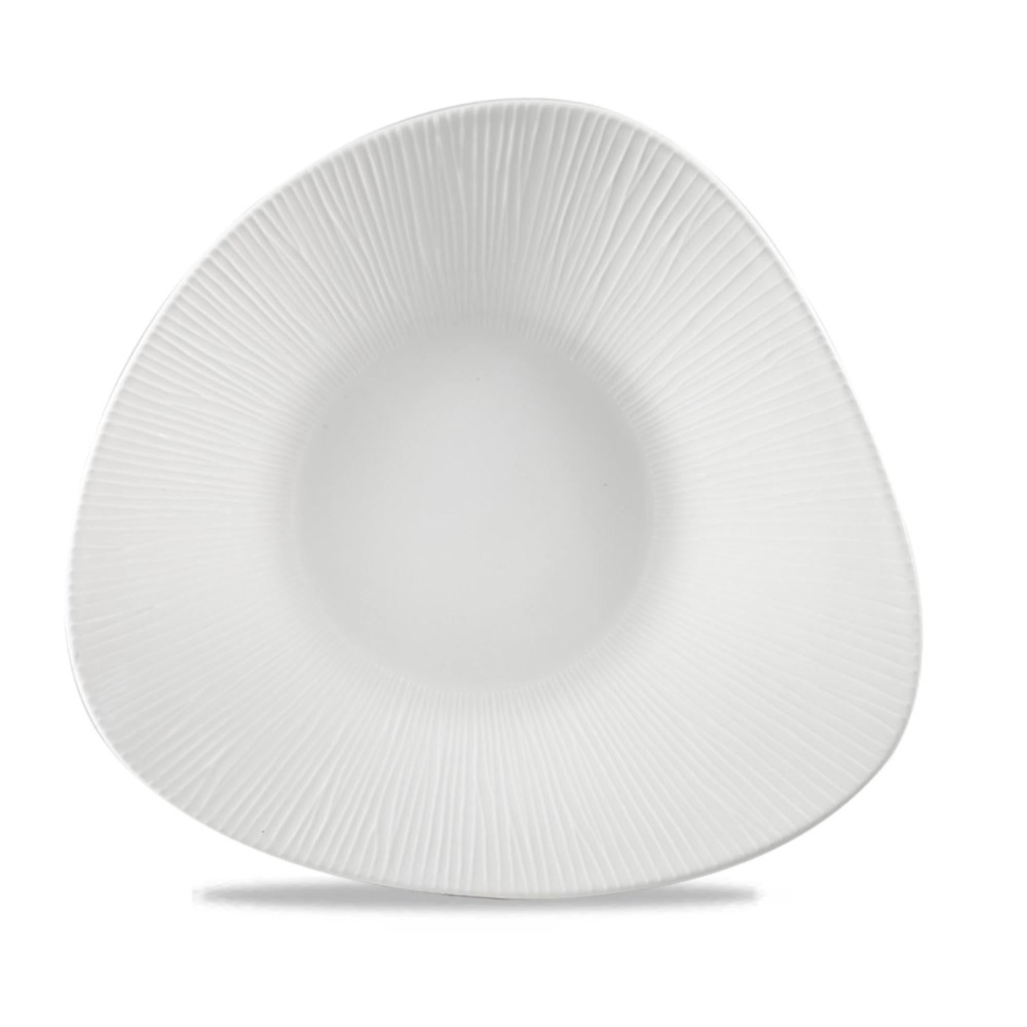 Elegante Bamboo White Triangel Schüssel von Churchill, 27.2x26.7cm, ideal für stilvolle Tischdekoration und Servieren von Speisen.