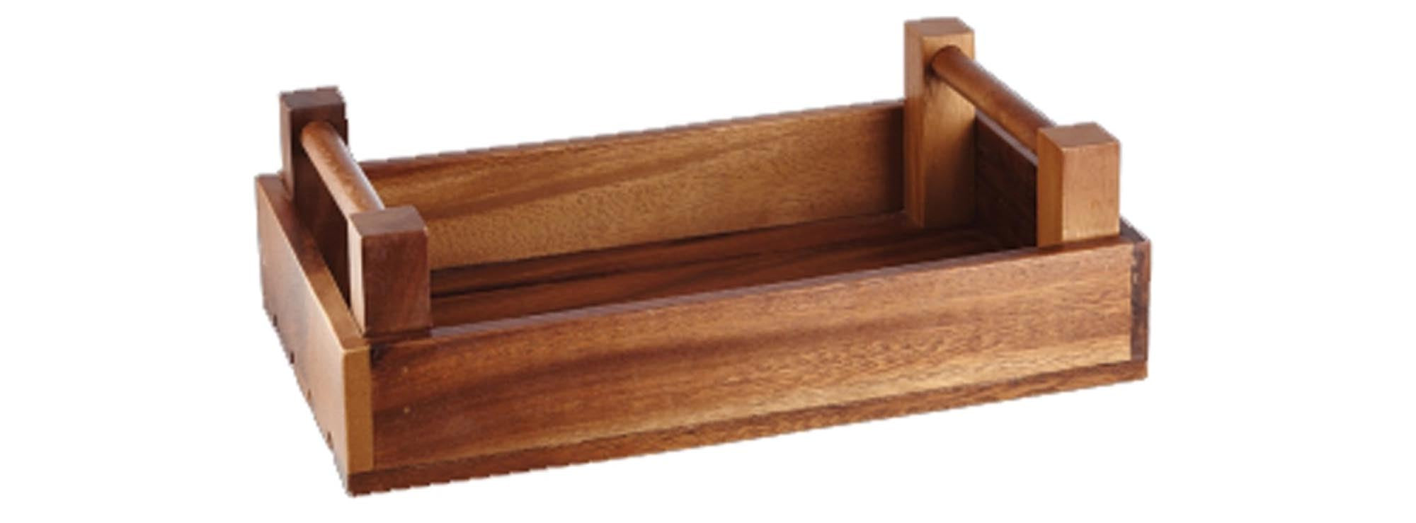 Alchemy Wooden Serving Basket 33x20cm H10cm Brown