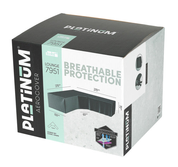 PLATINUM AEROCOVER Schutzhülle Lounge L-Form Trapez 270x270x100x70 cm in präsentiert im Onlineshop von KAQTU Design AG. Gartenmöbelabdeckung ist von PLATINUM AEROCOVER