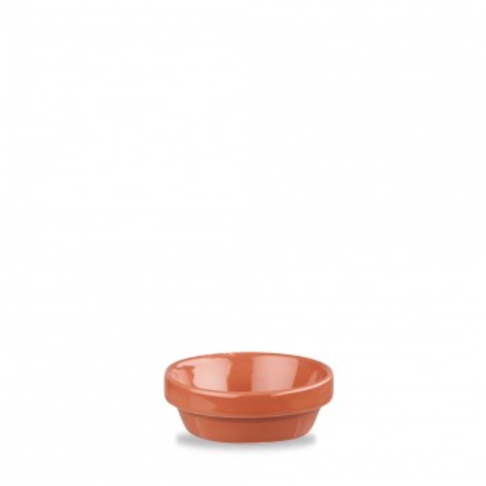 Helle Paprika Orange Schale von Churchill, D9.7cm, H3.5cm, 14.2cl, ideal für fröhliche Anlässe und ansprechende Präsentationen.
