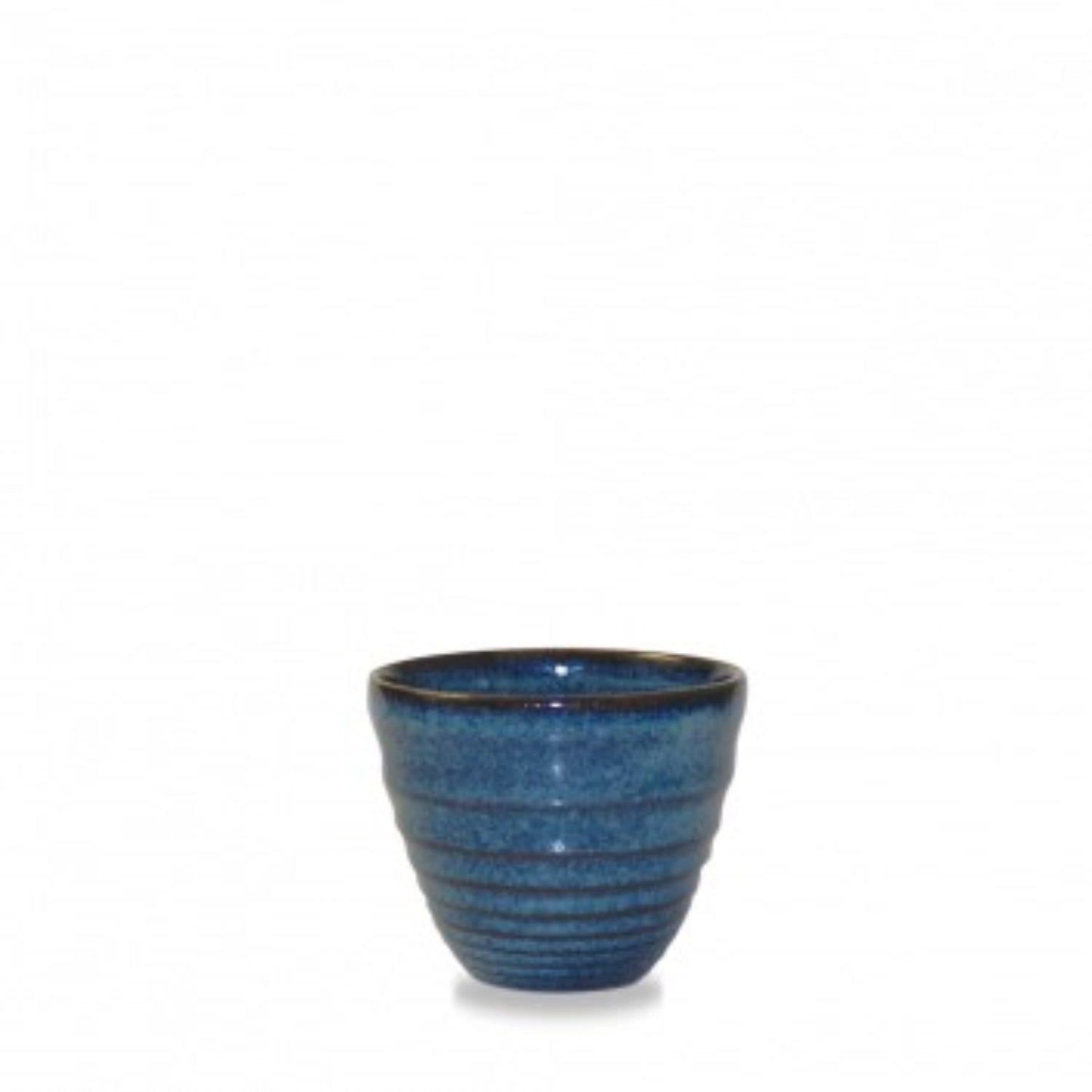 Sapphire Blue Becher von Churchill, geriffelt, 11cl, ideal für Kaffee oder Tee, elegantes Design für stilvolles Servieren.
