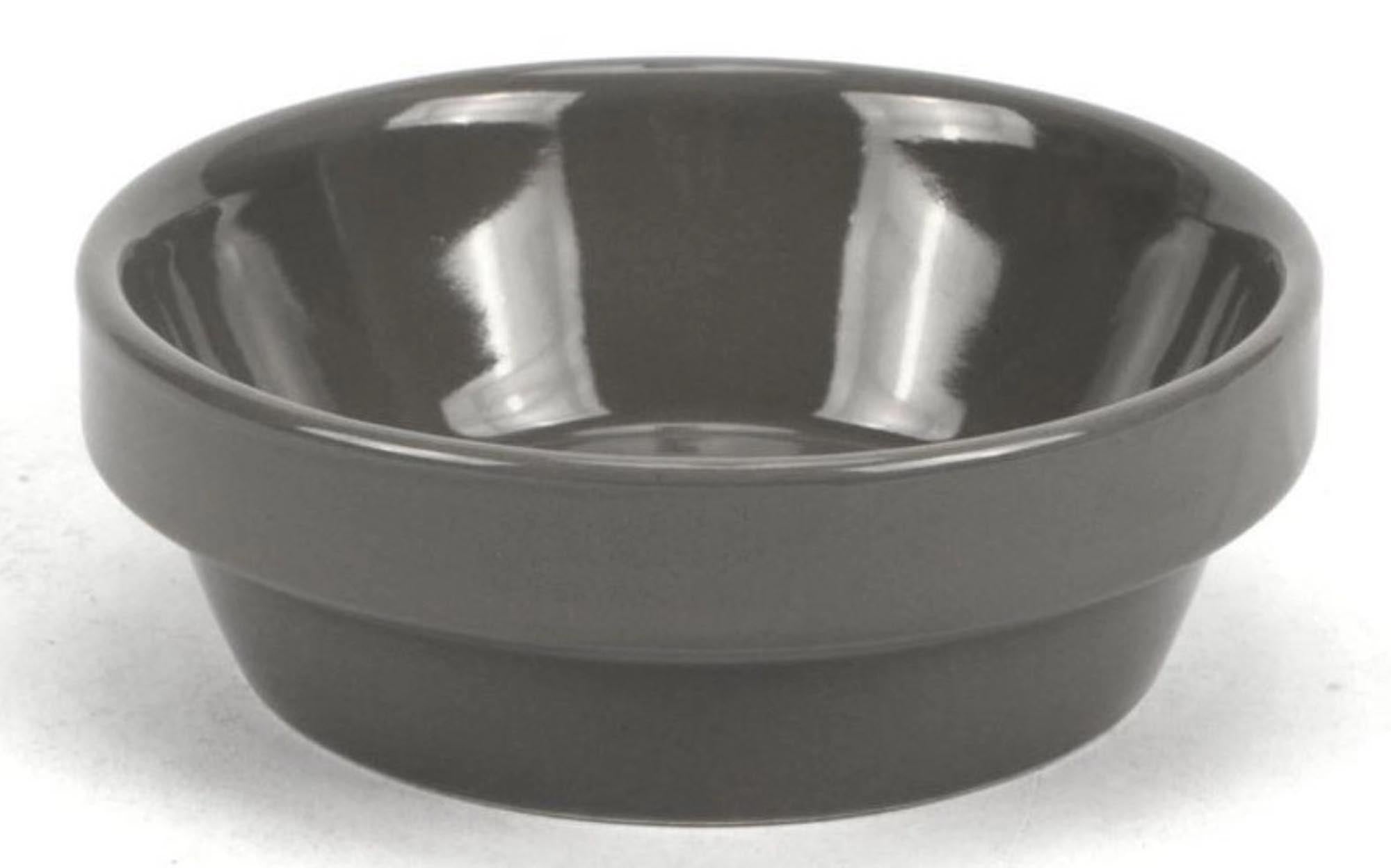 Elegantes, graues Porzellanschälchen von Churchill, ideal für Dips und Snacks. Robust, spülmaschinen- und mikrowellengeeignet.