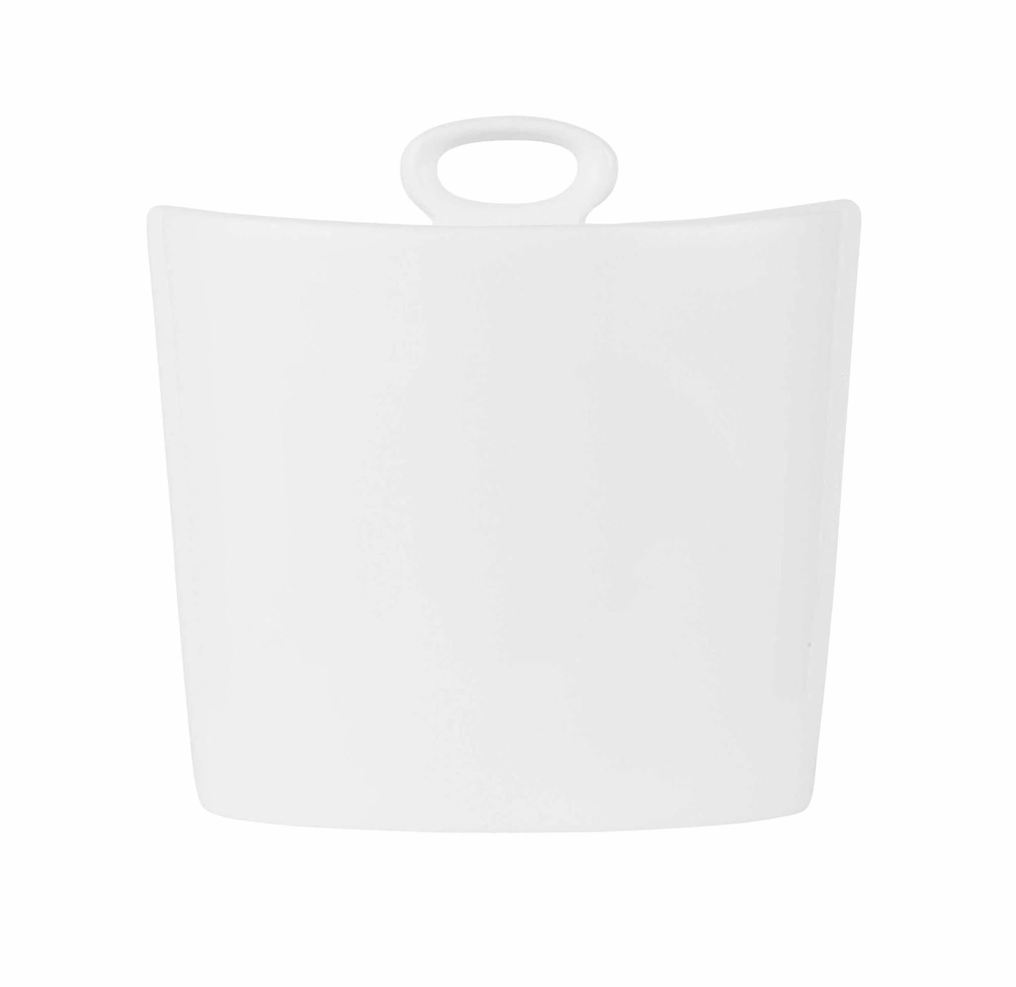 Elegante ovale Zuckerschale 17cl von Churchill, aus hochwertigem Porzellan, mit Deckel, spülmaschinenfest, ideal für Gastronomie.