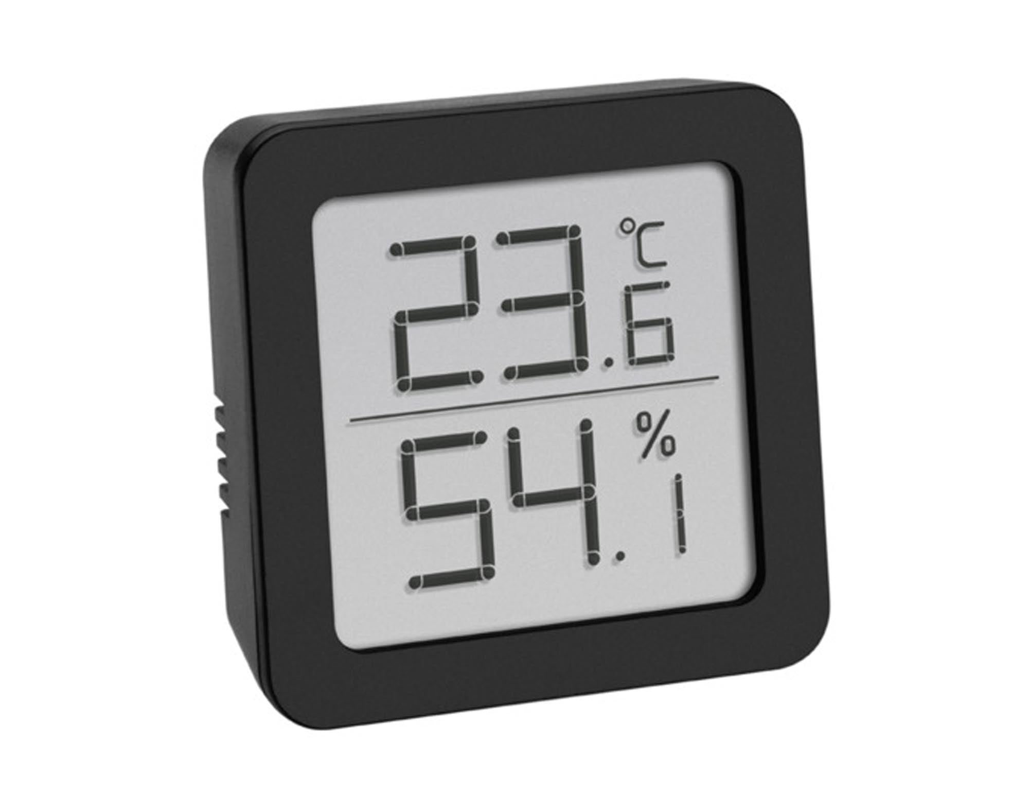 Entdecken Sie das TFA digitale Thermo-Hygrometer (6.1 cm) für präzise Temperatur- und Luftfeuchtigkeitsmessungen. Ideal für gesundes Raumklima!