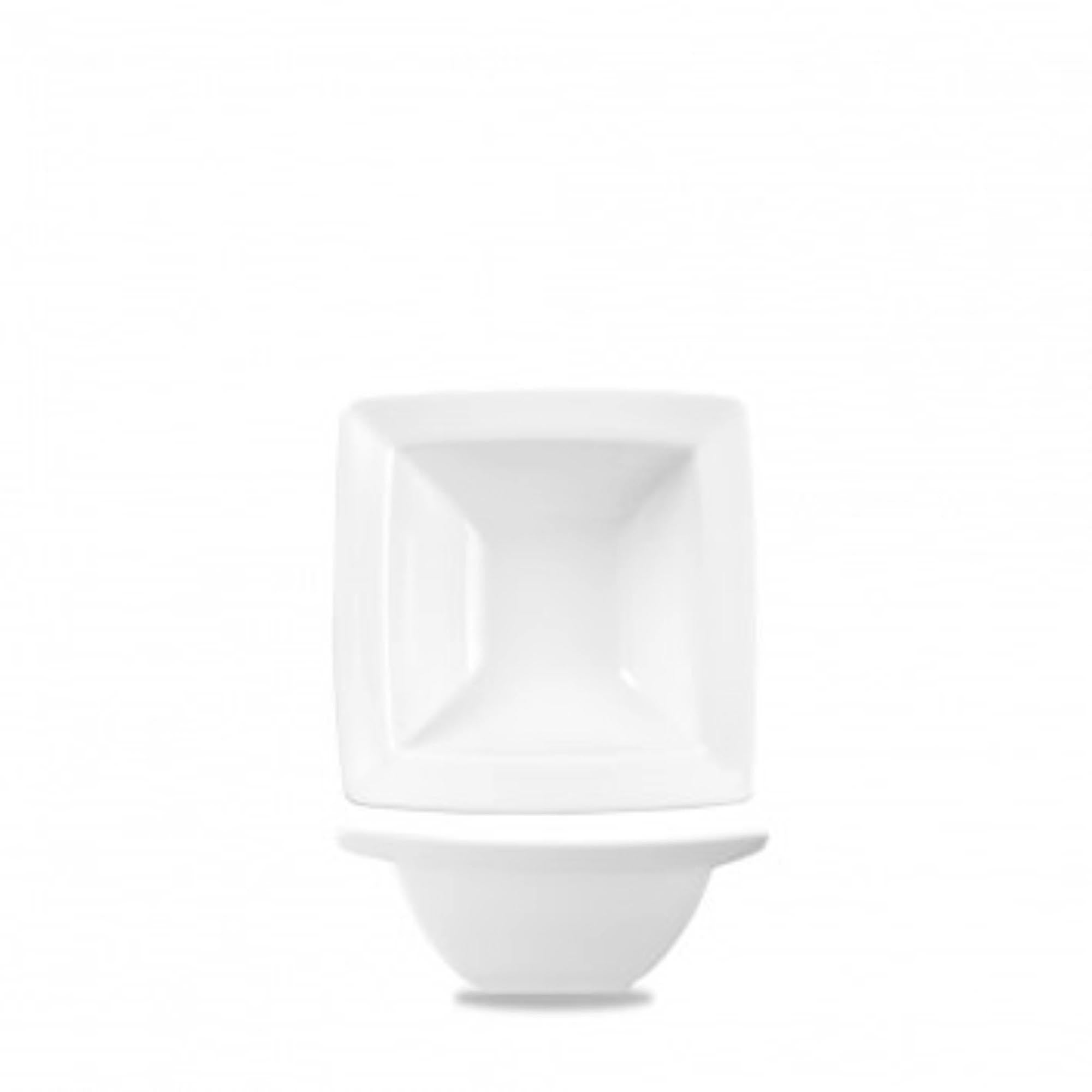 Elegante quadratische Schüssel von Churchill, 10,2 cm, 6 cl, perfekt für Desserts oder kleine Beilagen, verleiht jedem Tisch einen modernen Akzent.