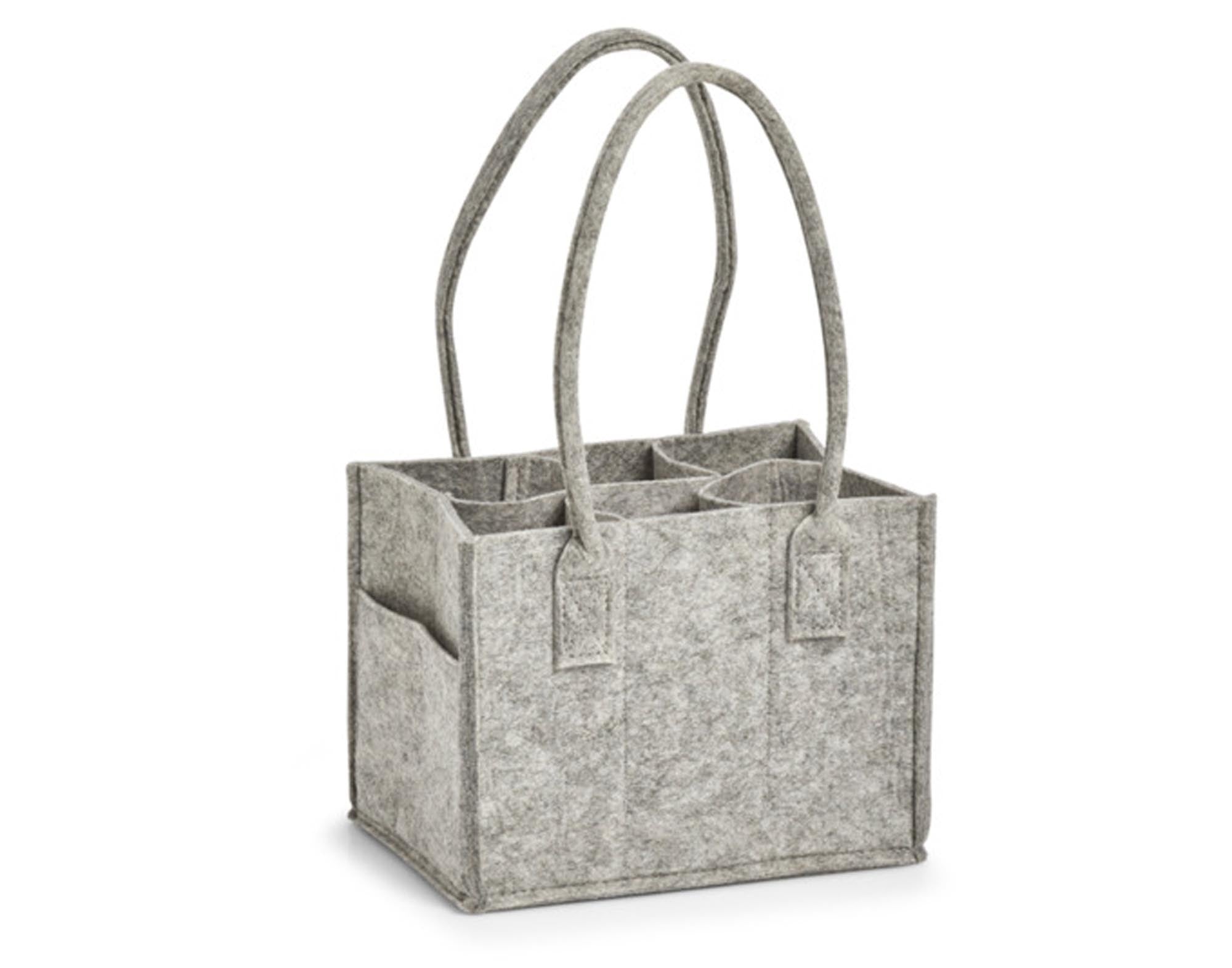 Entdecken Sie die ZELLER Tragtasche für 6 Flaschen aus Filz (23.5x16.5x39 cm) – ideal für stilvollen Transport von Wein und Sekt. Robustes Design, perfekte Geschenkverpackung!