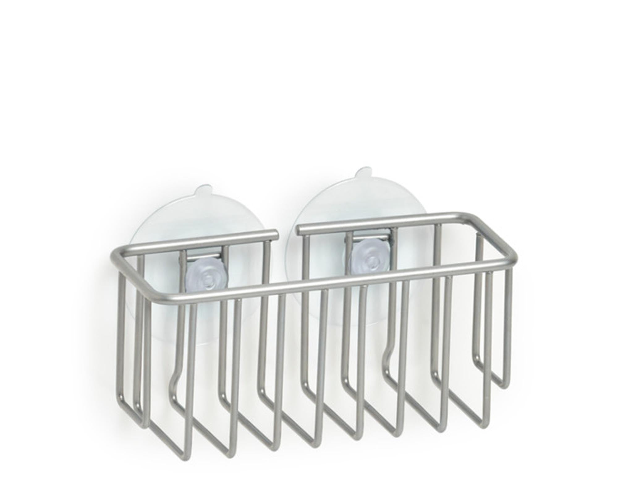 ZELLER Schwammhalter mit Saugnäpfen aus Metall (13x5.5x6.5 cm) - ideal für Küche und Bad, hygienisch, stabil und modern. Jetzt Ordnung schaffen!