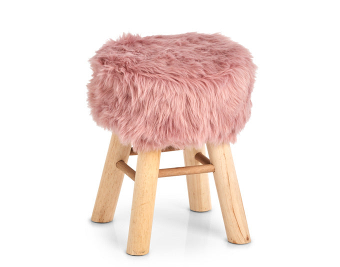 ZELLER Sitzhocker Zottel Plüsch rosa ø 29x39 cm in  präsentiert im Onlineshop von KAQTU Design AG. Hocker Outdoor ist von ZELLER PRESENT
