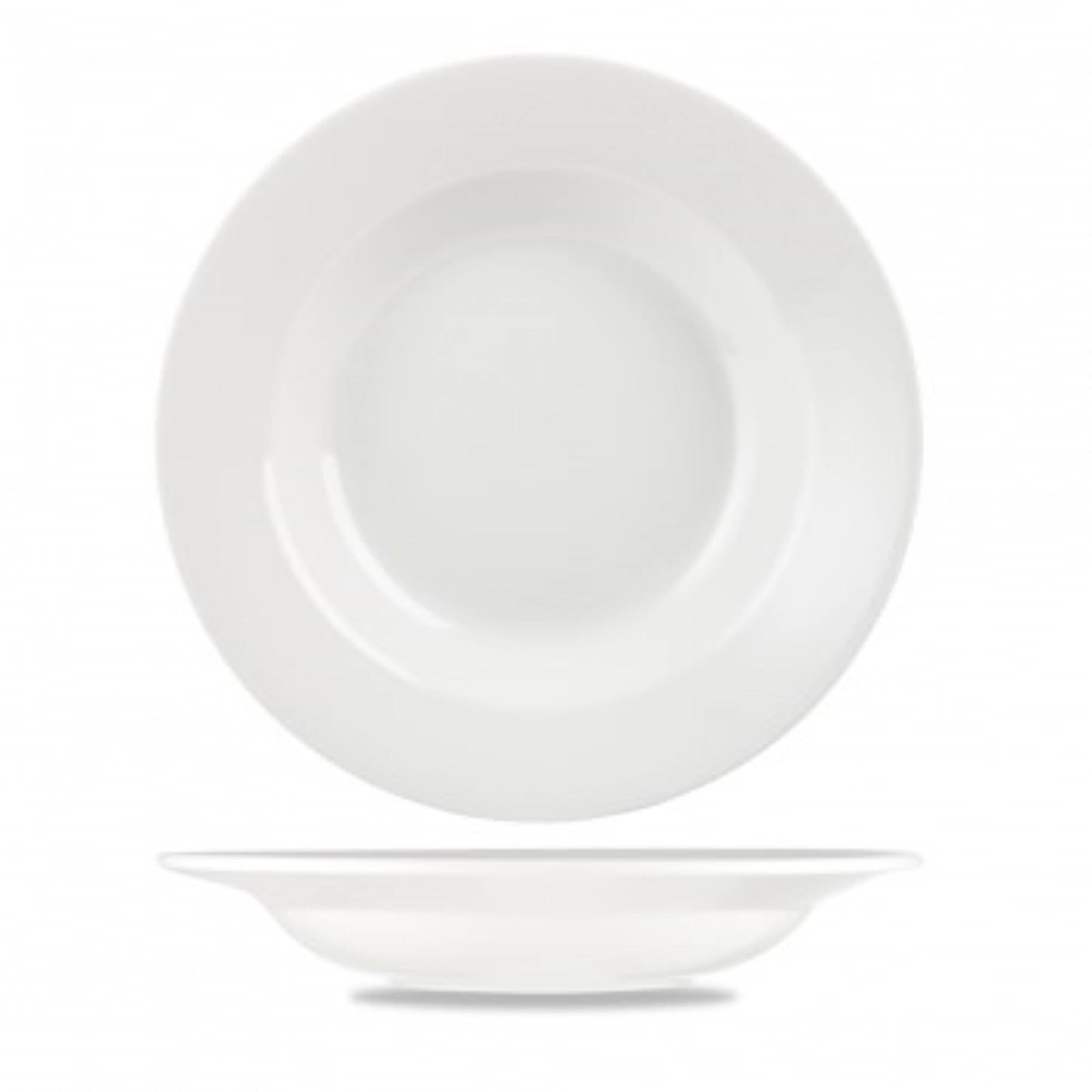 Elegante, robuste Porzellanschüssel (30,5 cm, 79,7 cl) von Churchill, ideal für Pasta. Spülmaschinen- und mikrowellengeeignet.