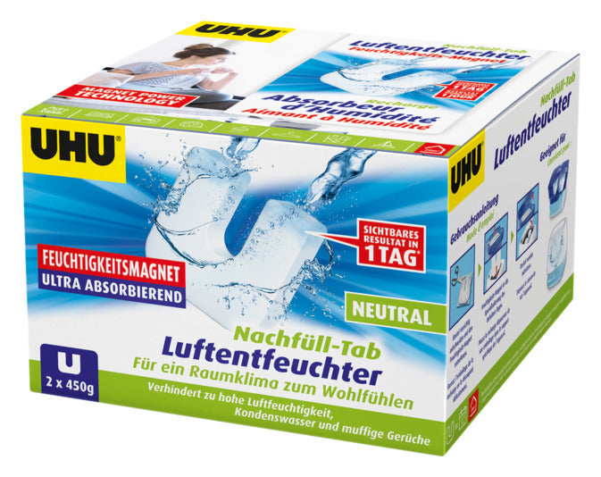 UHU Nachfülltabs zu Luftentfeuchter Neutral 2x450 g in präsentiert im Onlineshop von KAQTU Design AG. Haushaltshilfen ist von UHU