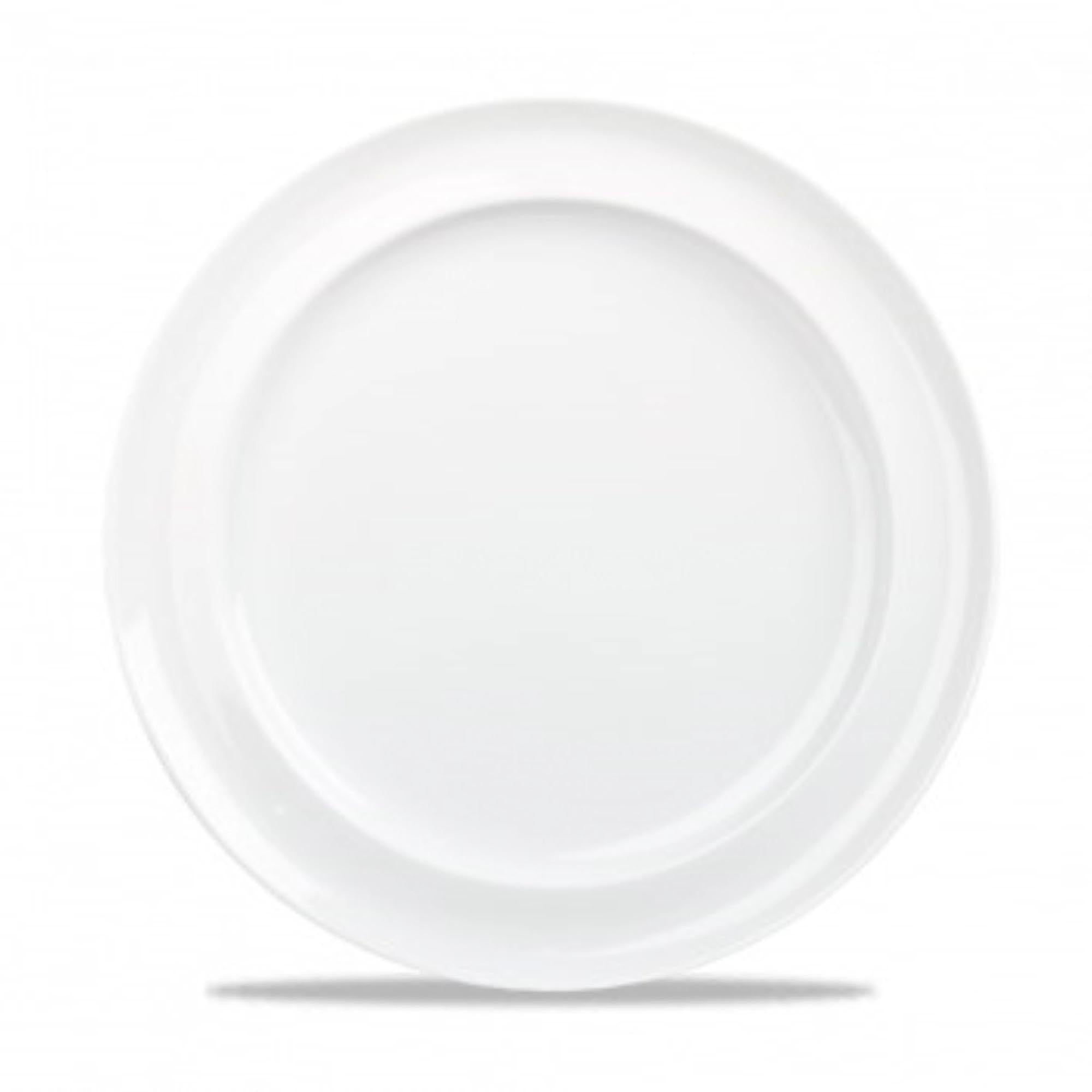 Eleganter 25.5cm Porzellanteller, ideal für Pflegeeinrichtungen: spülmaschinenfest, mikrowellengeeignet, seniorengerecht.