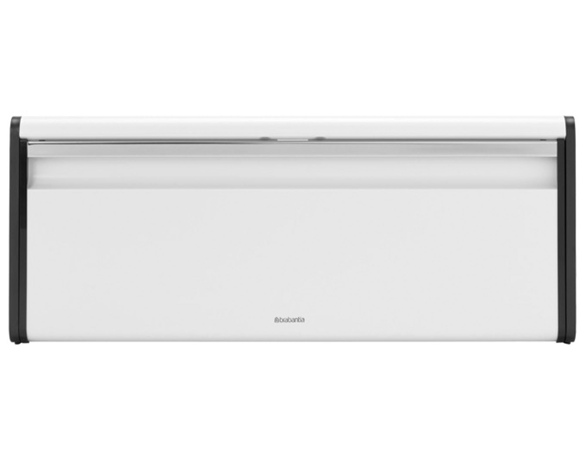 Stilvoller BRABANTIA Brotkasten in Weiß (46,5x25x18,7 cm) aus langlebigem Stahl. Optimal für frisches Brot, Brötchen und Gebäck. Pflegeleicht und elegant.