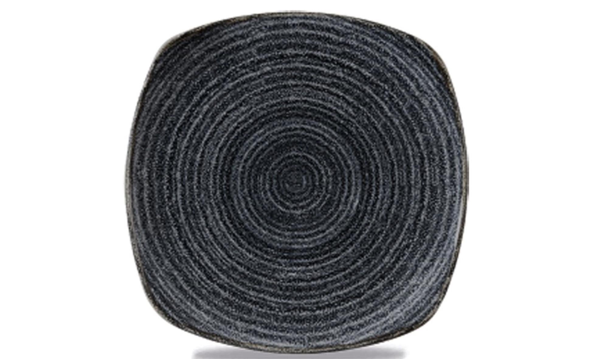 S.P. Homespun Ch<tc>arc</tc>oal Black plate flat square 21.5cm