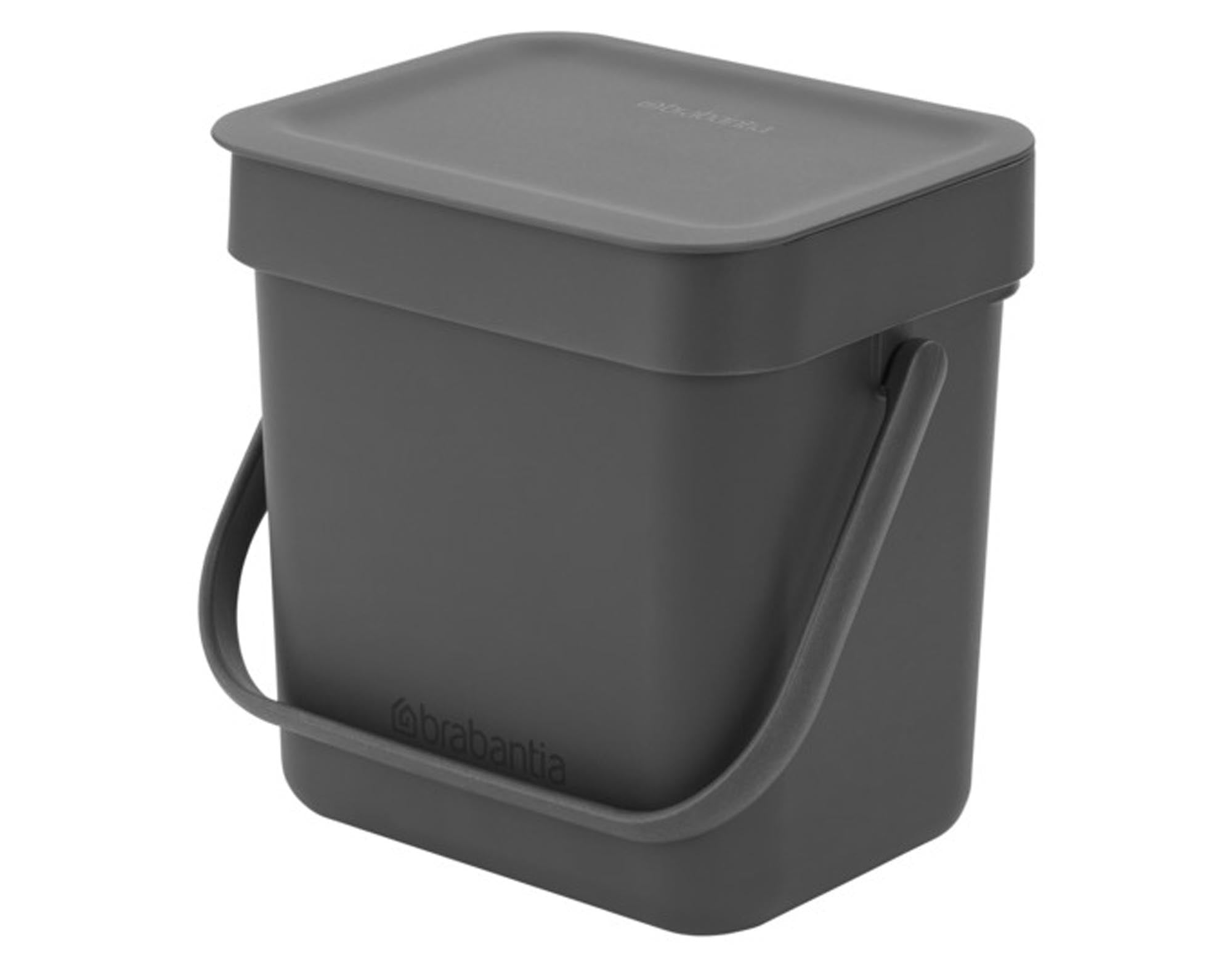 Entdecken Sie den BRABANTIA Abfallbehälter Sort&Go 3 l in grau – ideal für Mülltrennung, hygienisch, platzsparend und umweltfreundlich.