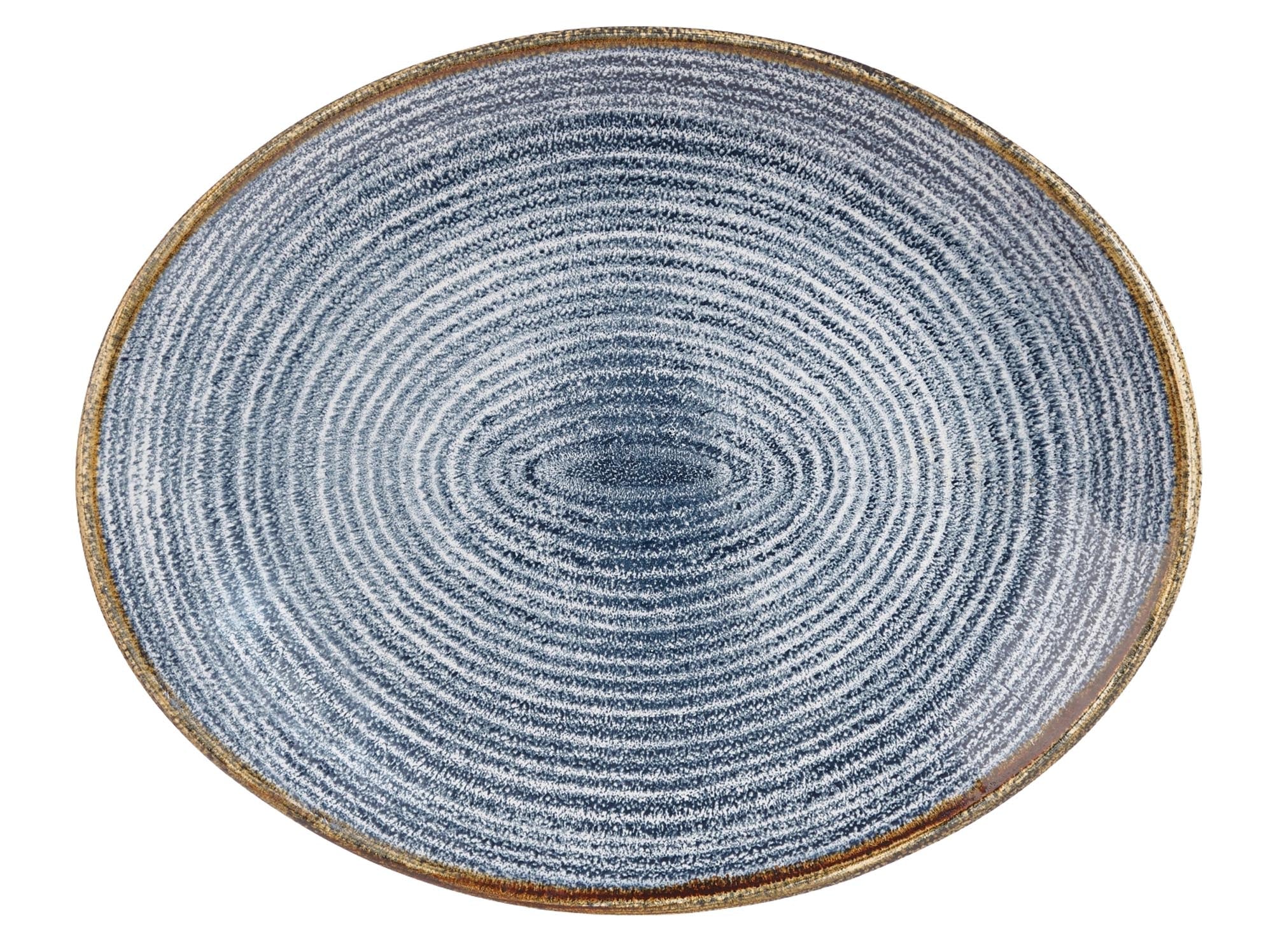 S.P. Homespun Slate Blue plate oval 31.7x25.5cm