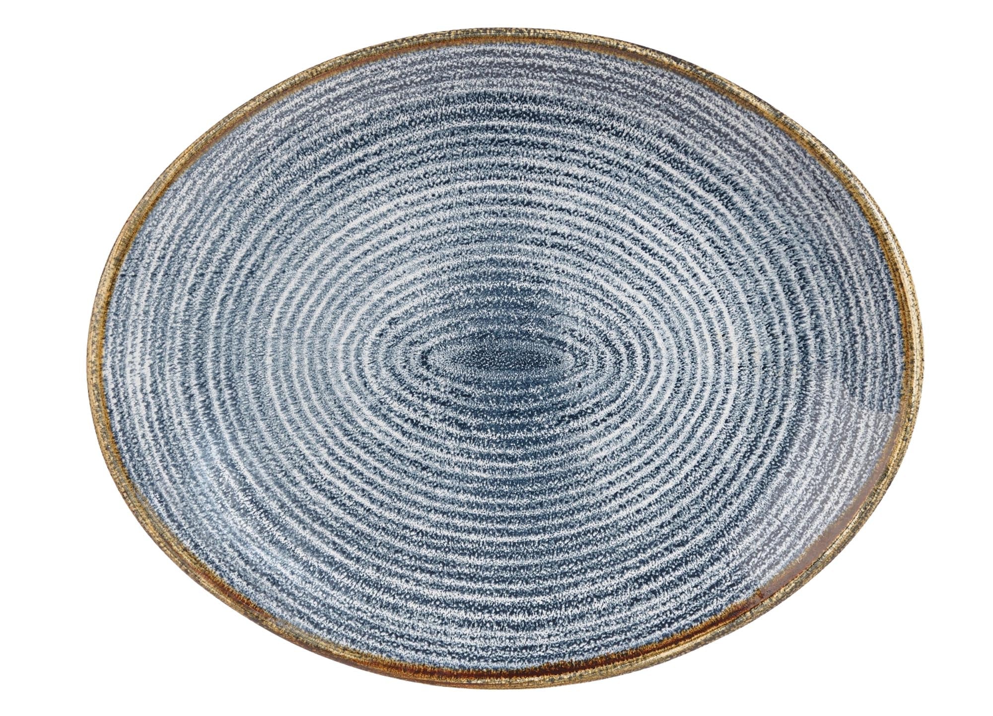 Entdecken Sie den eleganten S.P. Homespun Slate Blue Teller (27x22.9 cm) von Churchill. Ideal für Hauptgerichte, Salate und Desserts. Hochwertiges, spülmaschinenfestes Porzellan.