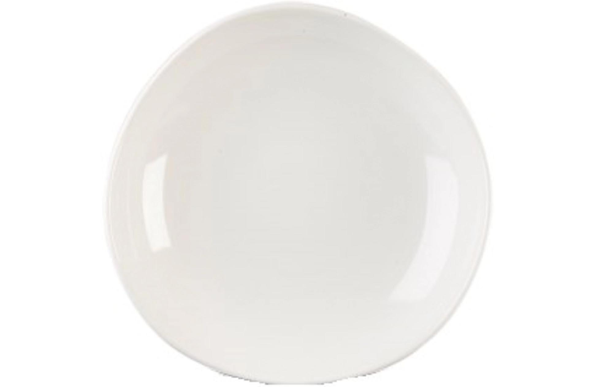 Elegante, tiefe Teller aus Porzellan, ideal für Suppen und Salate. Spülmaschinen- und mikrowellengeeignet. Ø 25.3 cm.