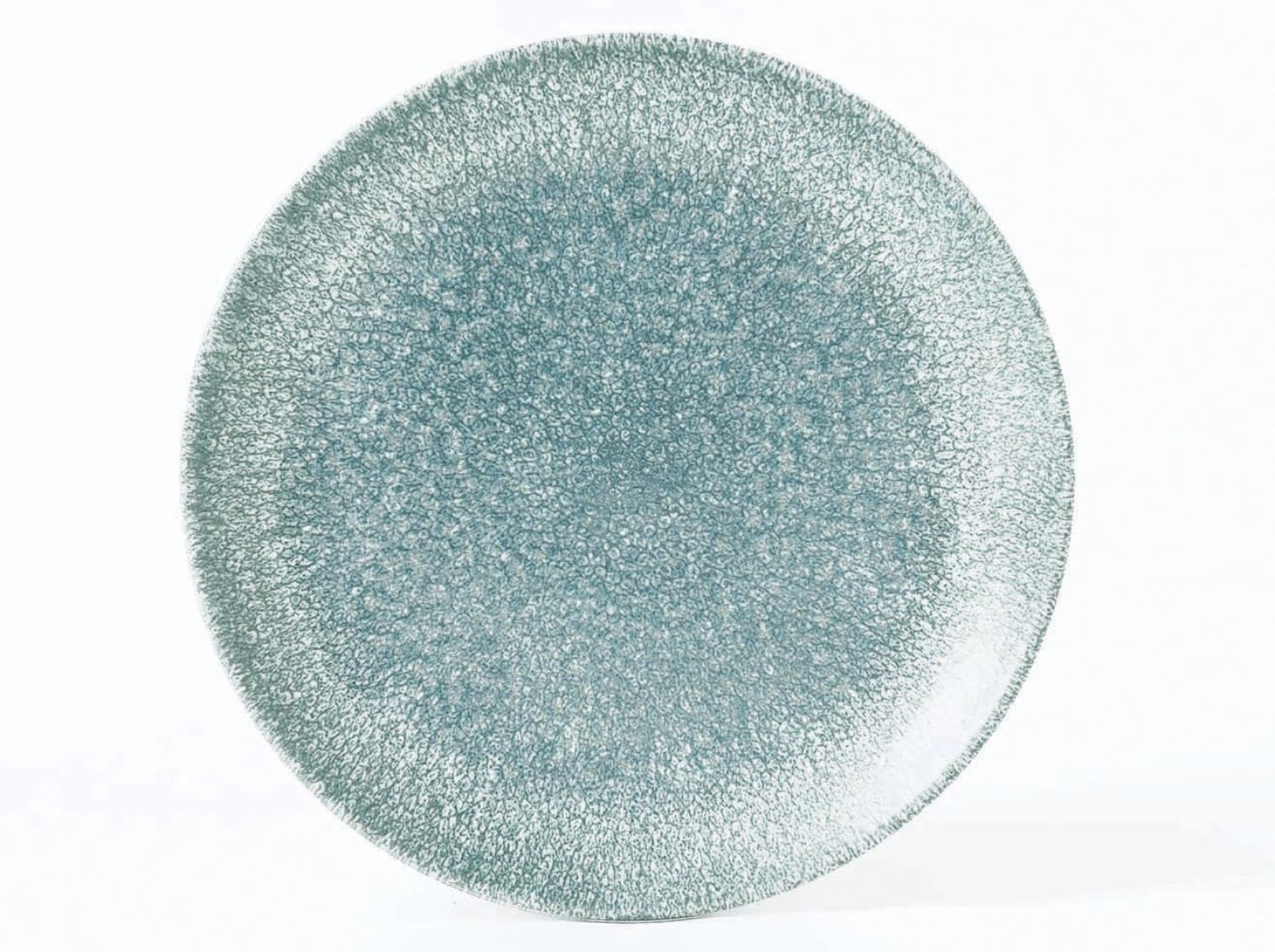 S.P. Raku Topaz Blue Coupe plate flat 16.5cm